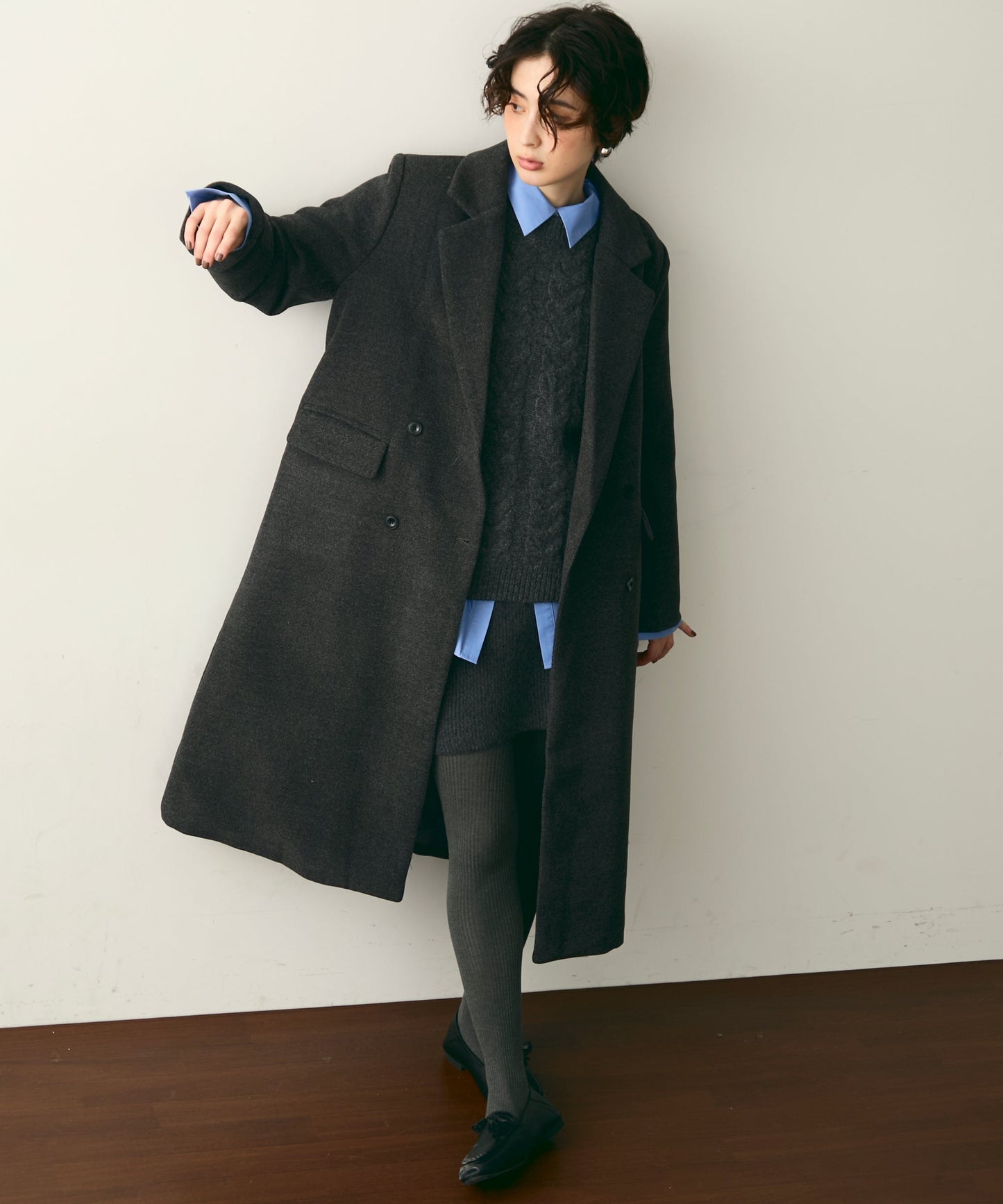 裏キルティングチェスターコート