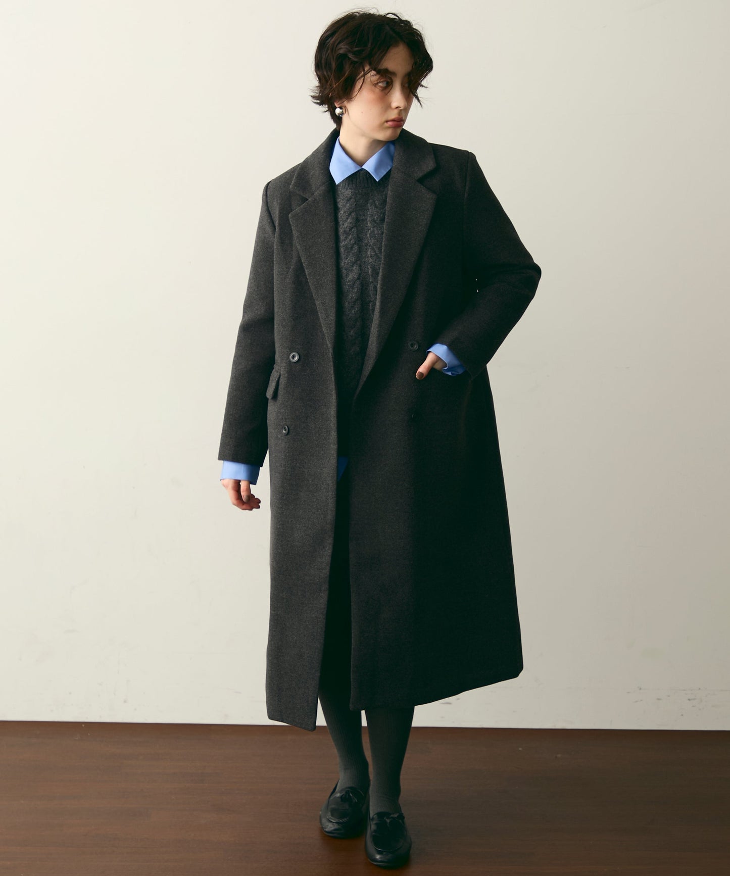 裏キルティングチェスターコート