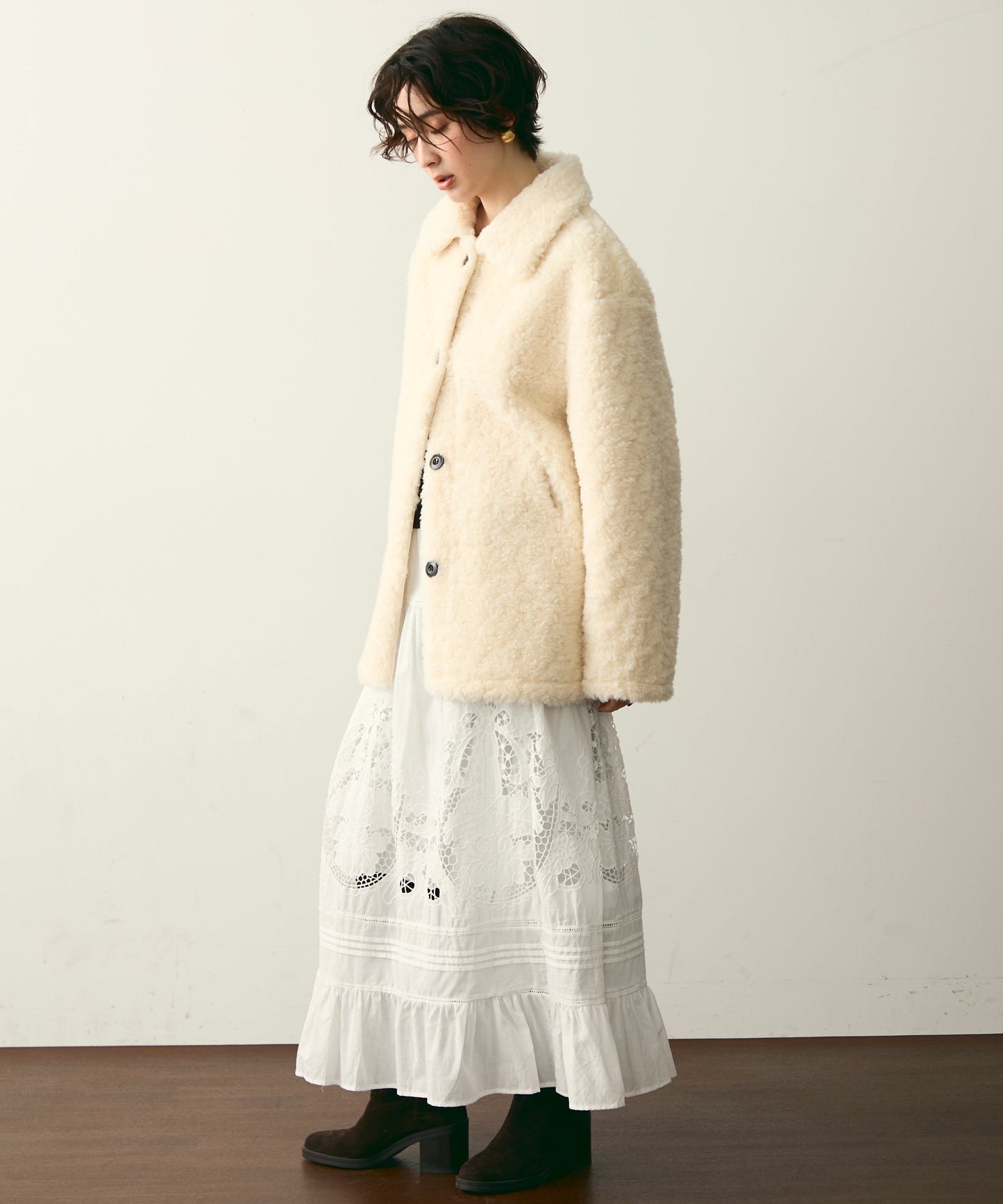 プードルボアステンカラーコート