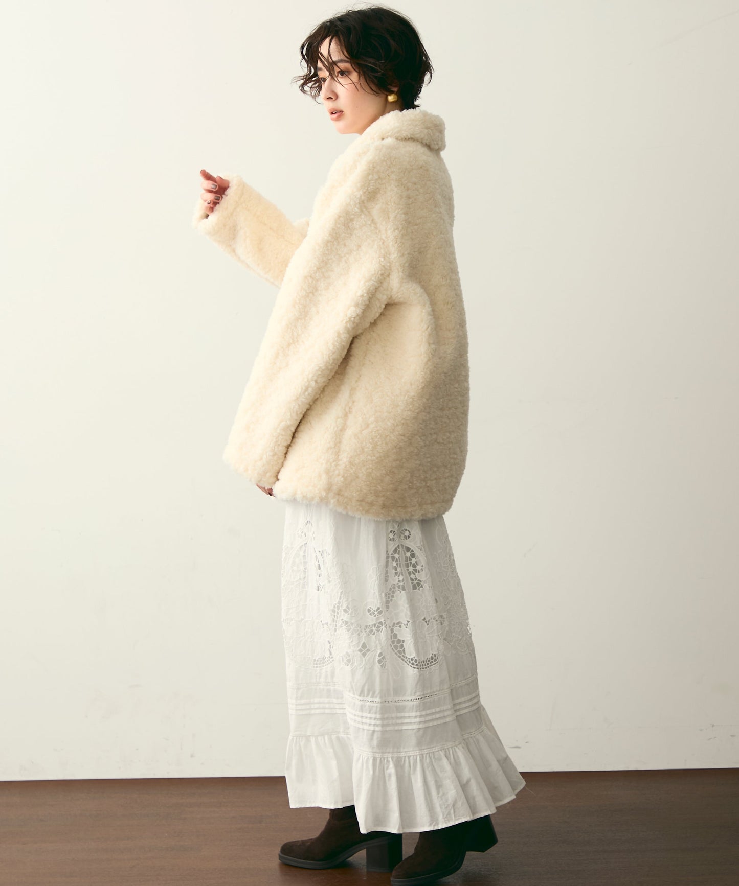 プードルボアステンカラーコート