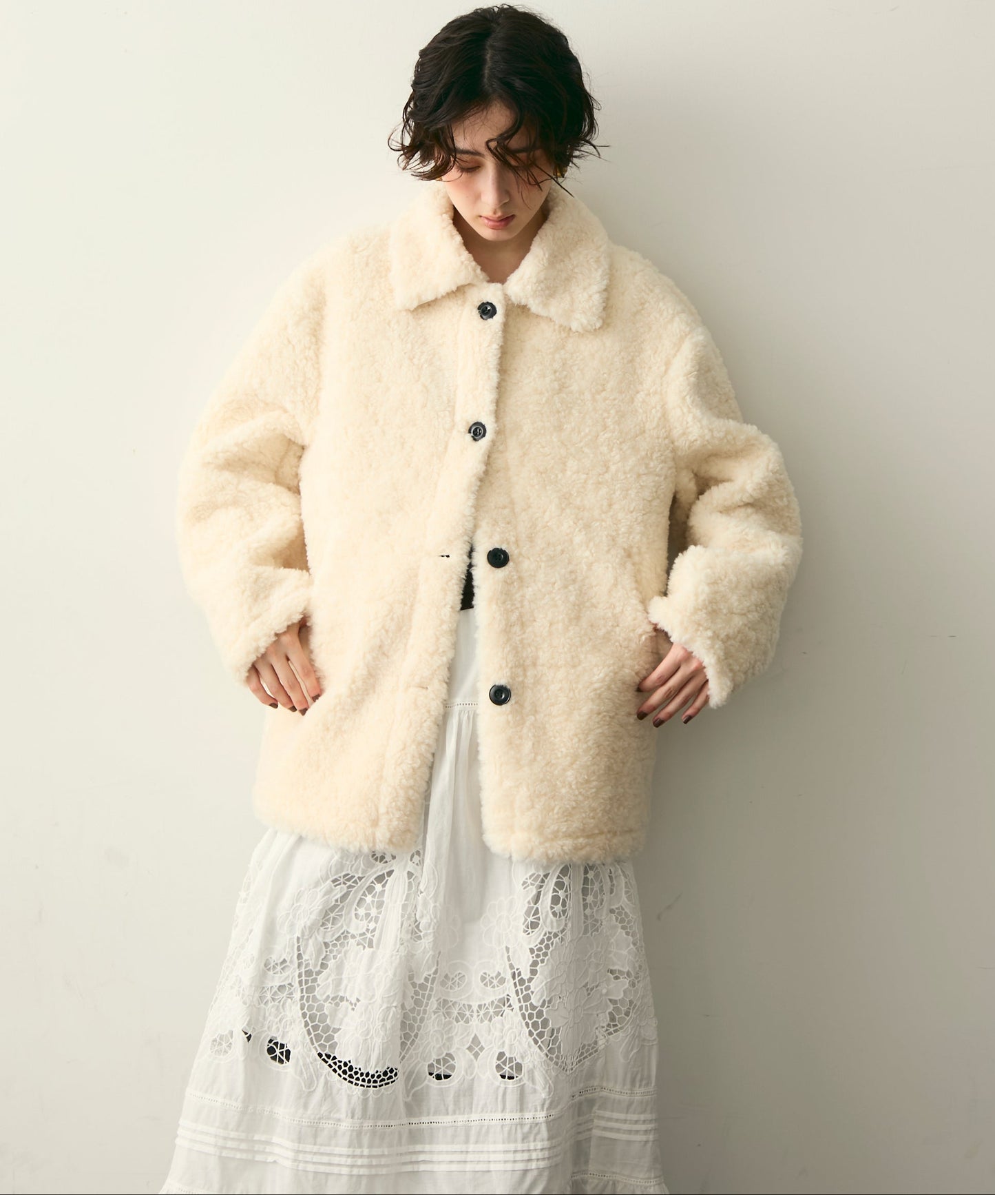 プードルボアステンカラーコート