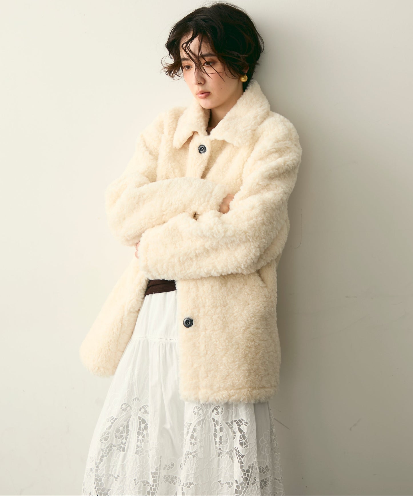 プードルボアステンカラーコート