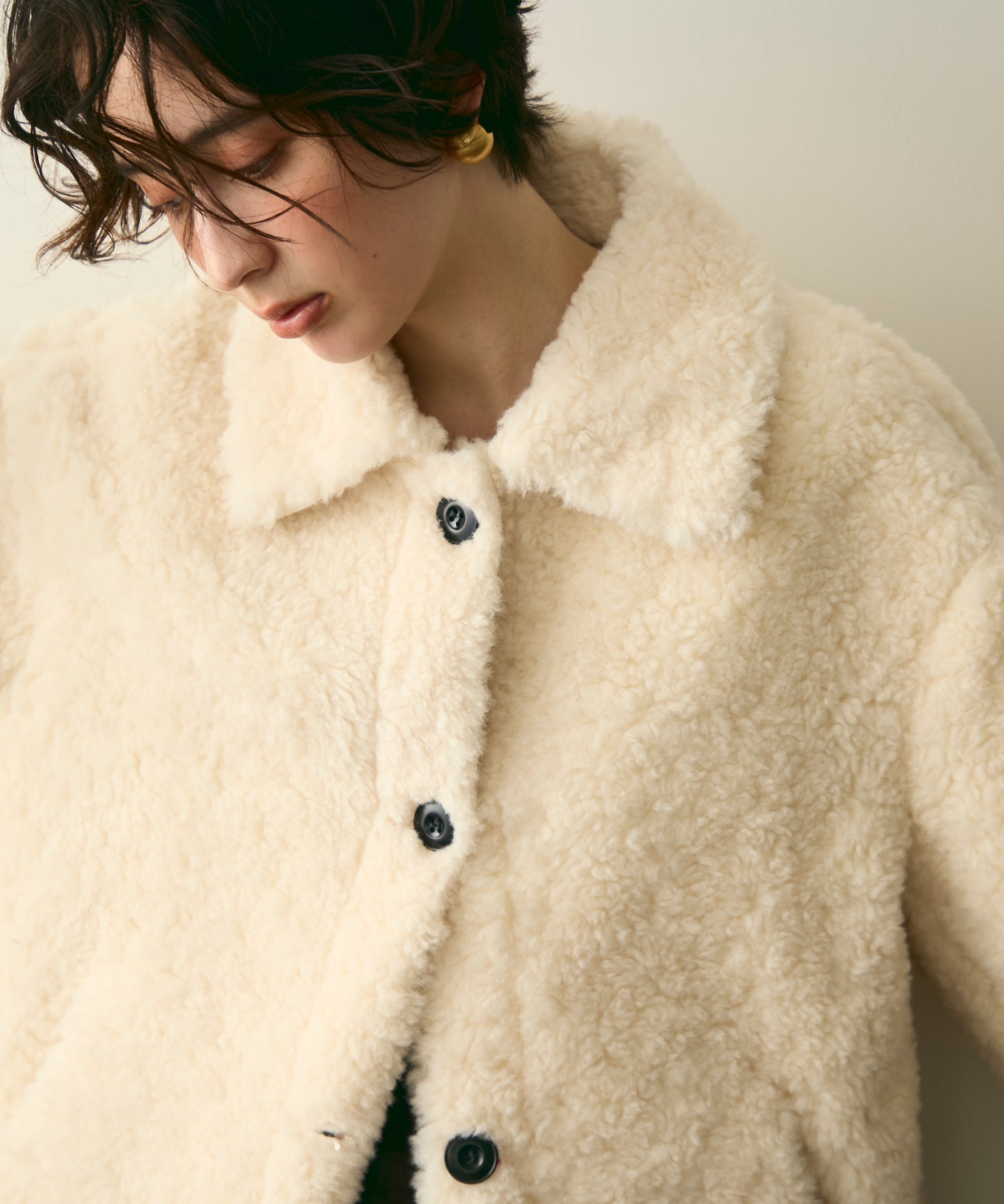 プードルボアステンカラーコート