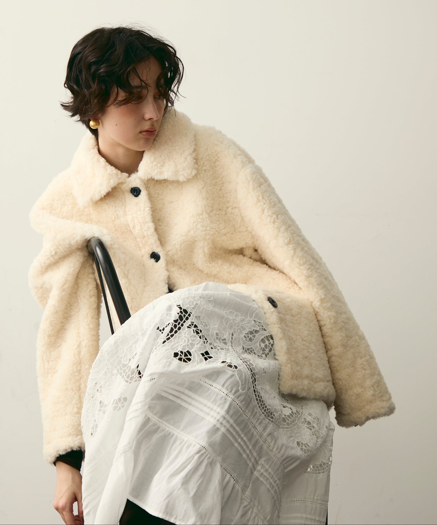 プードルボアステンカラーコート