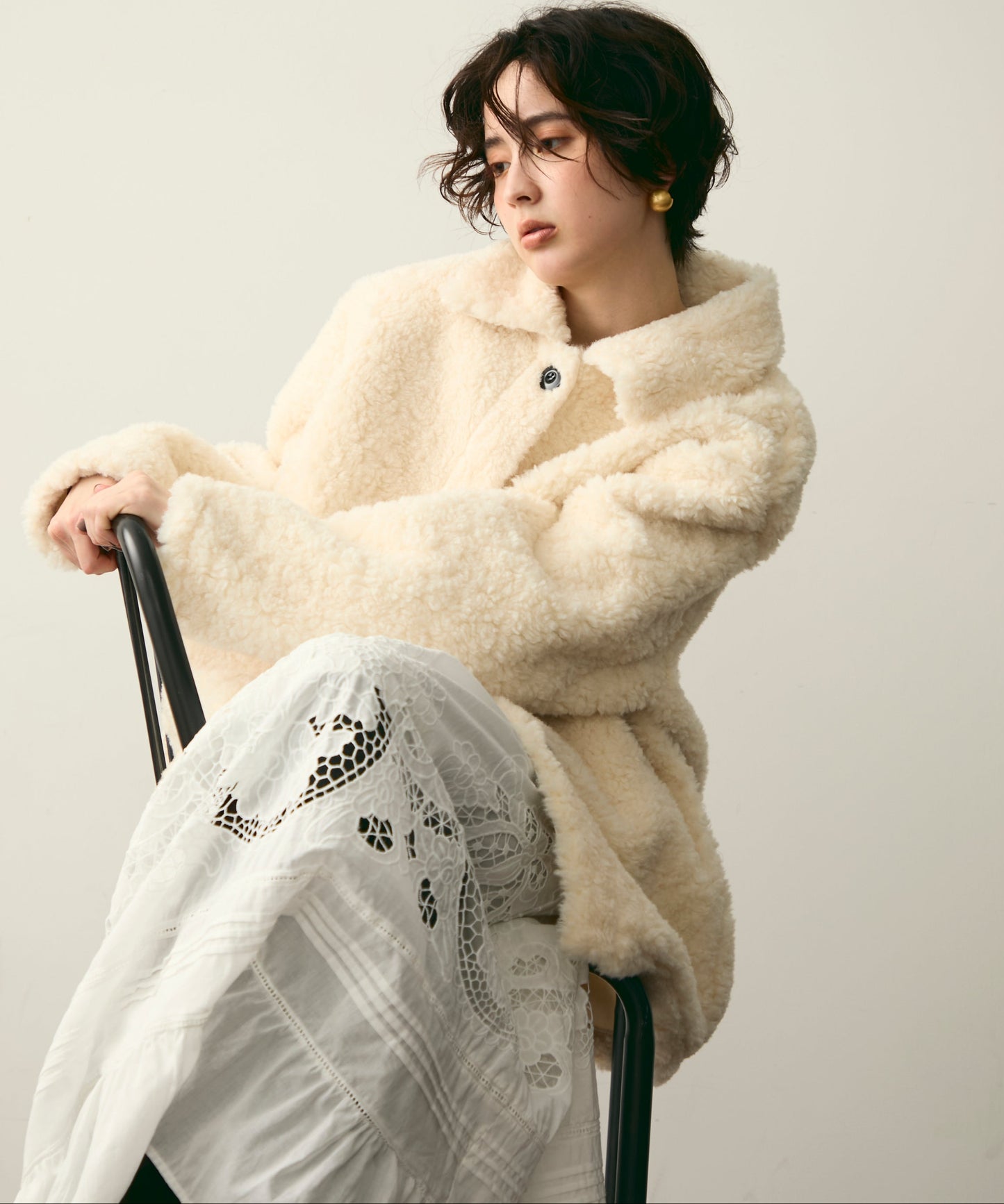 プードルボアステンカラーコート