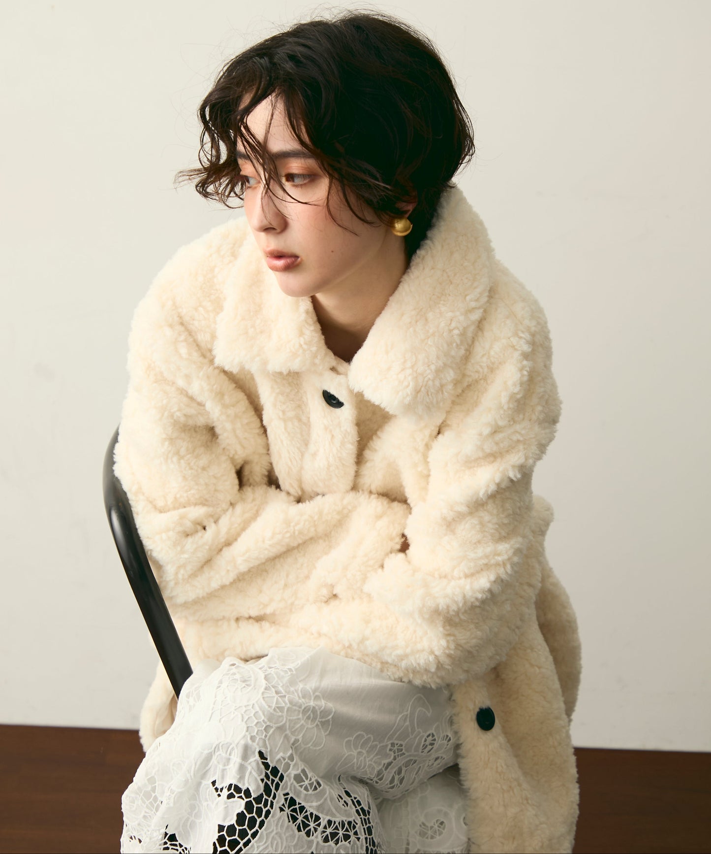 プードルボアステンカラーコート