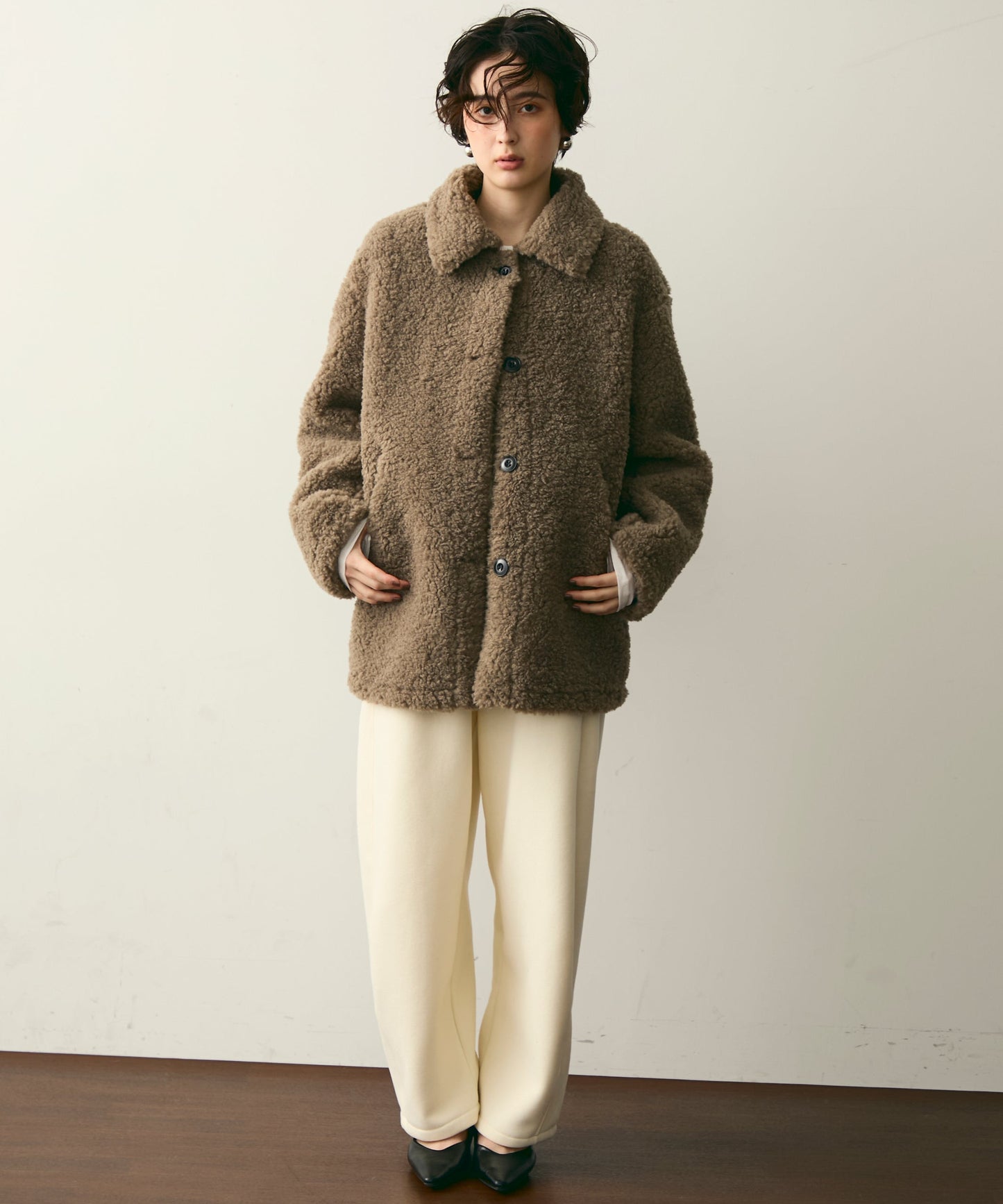 プードルボアステンカラーコート