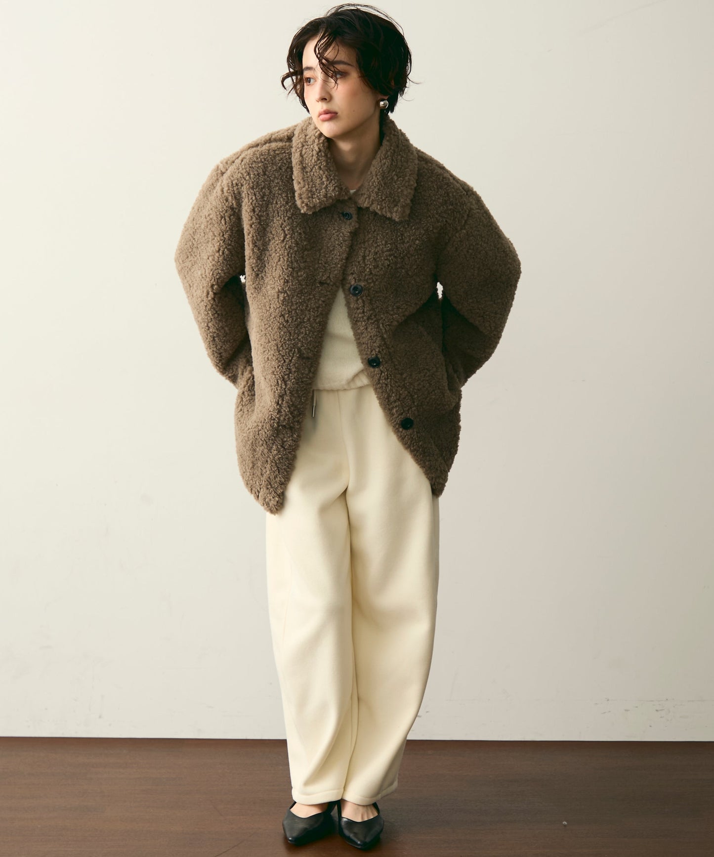 プードルボアステンカラーコート