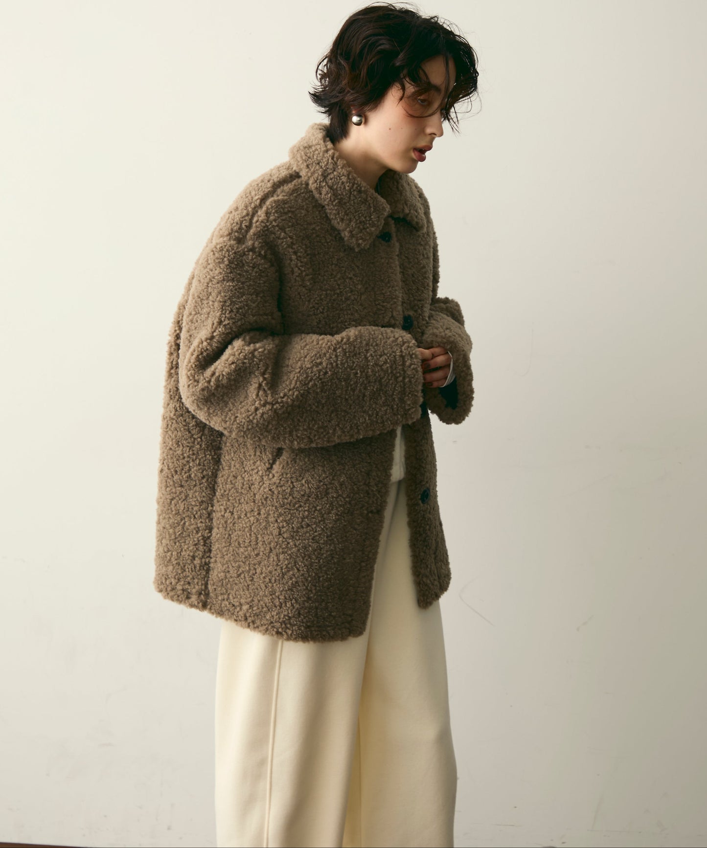 プードルボアステンカラーコート