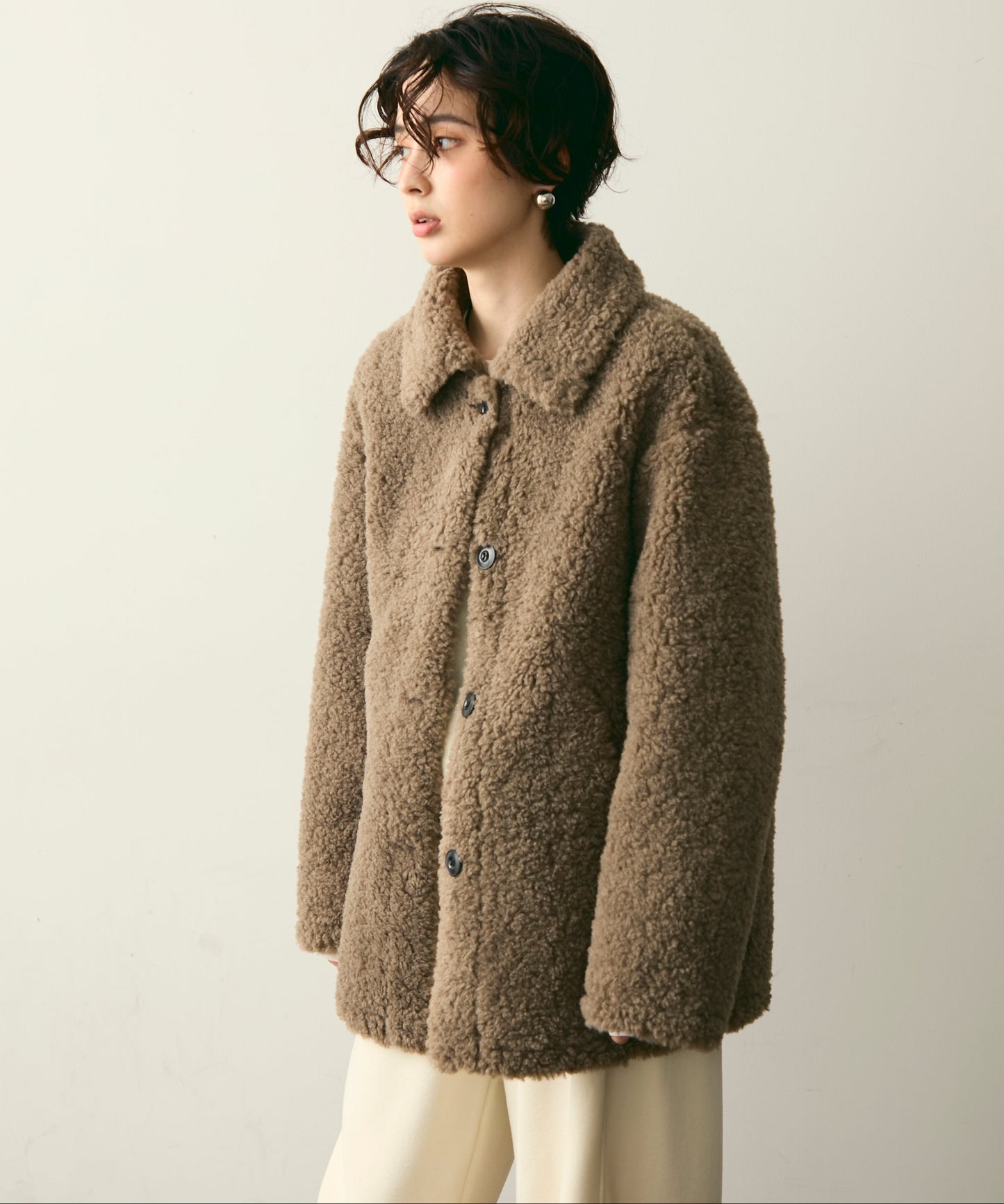 プードルボアステンカラーコート