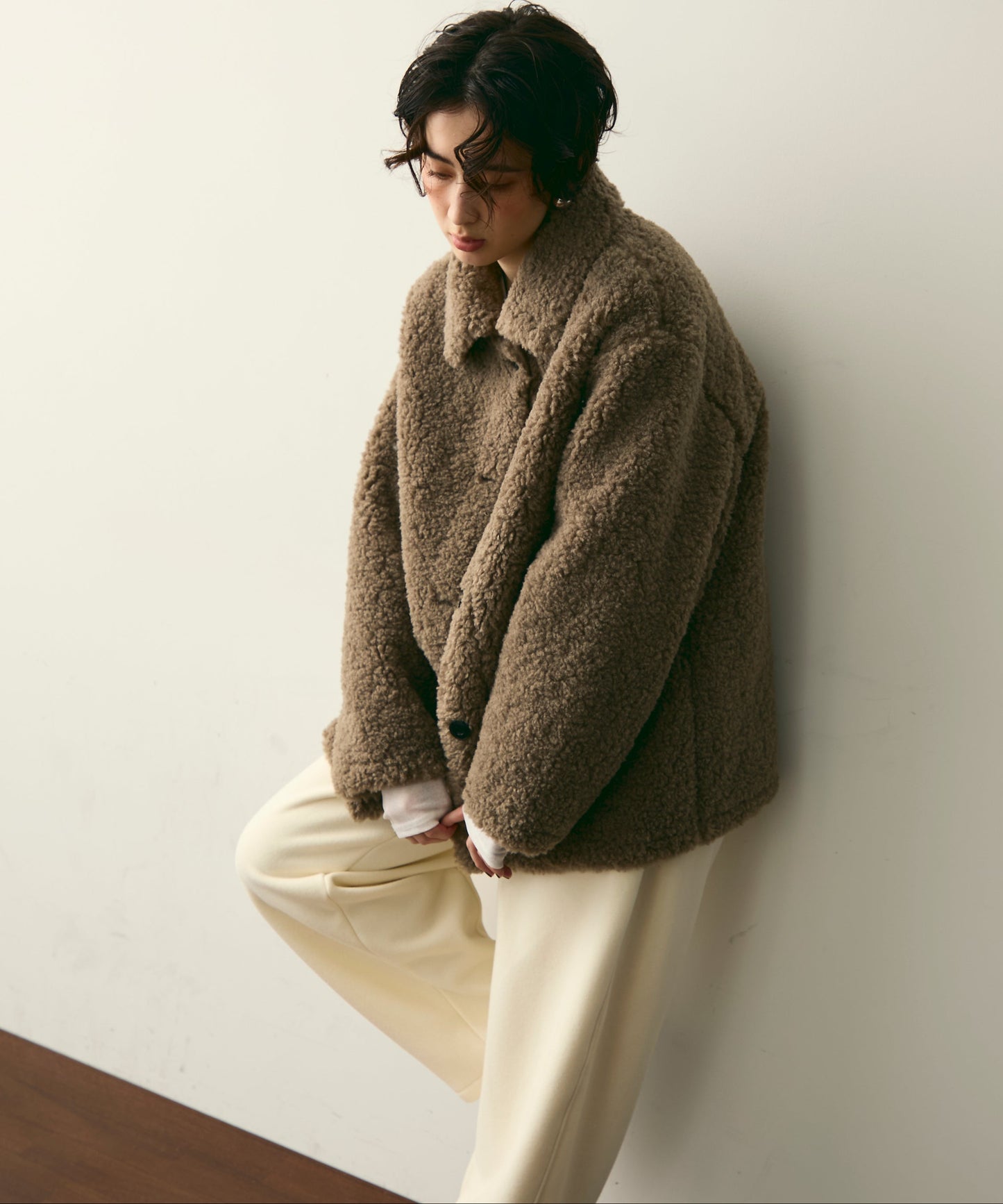 プードルボアステンカラーコート