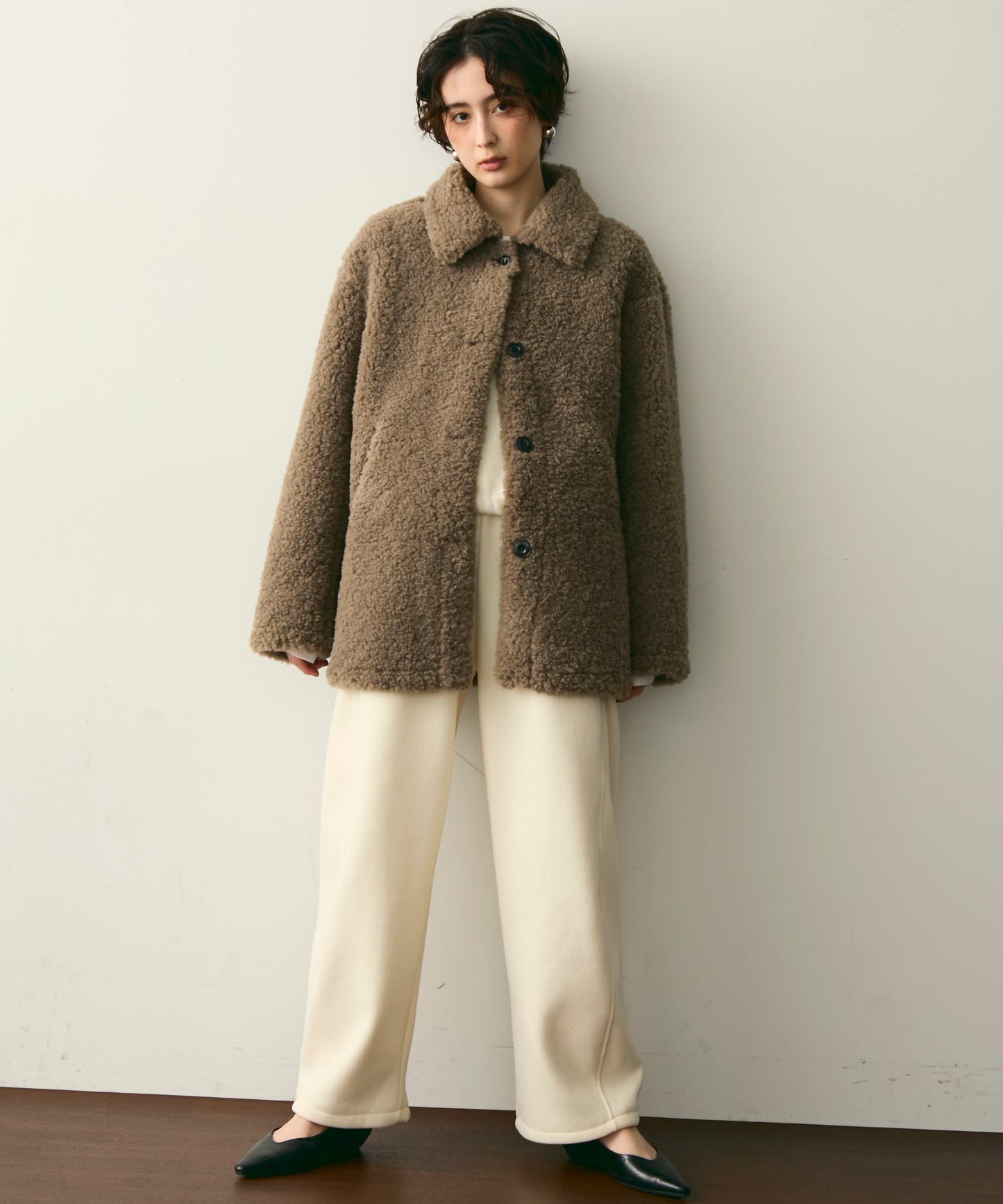 プードルボアステンカラーコート