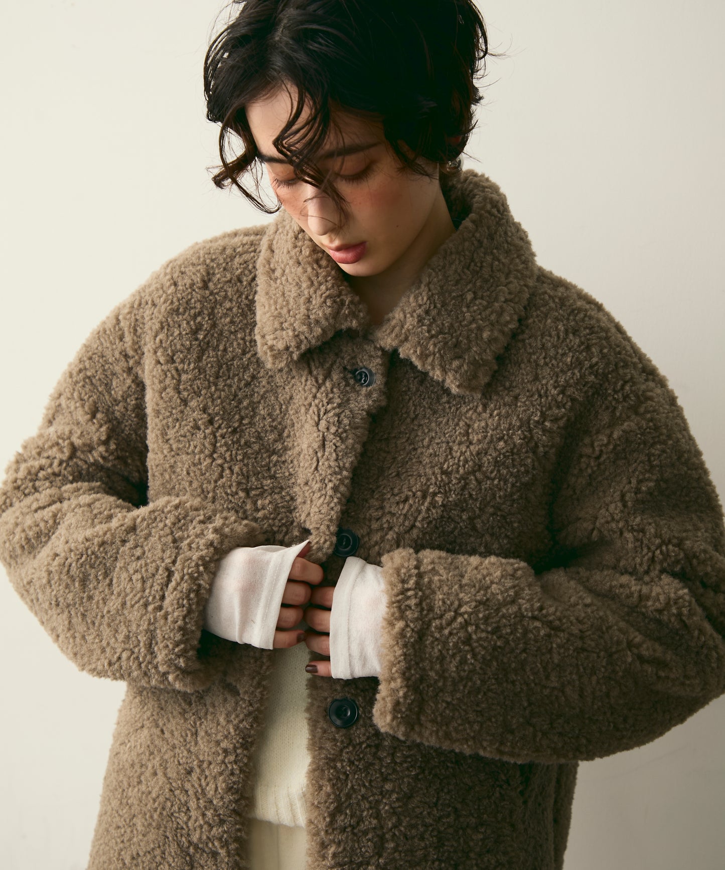 プードルボアステンカラーコート