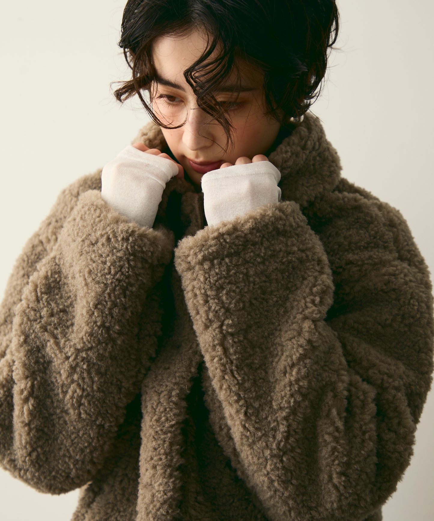 プードルボアステンカラーコート