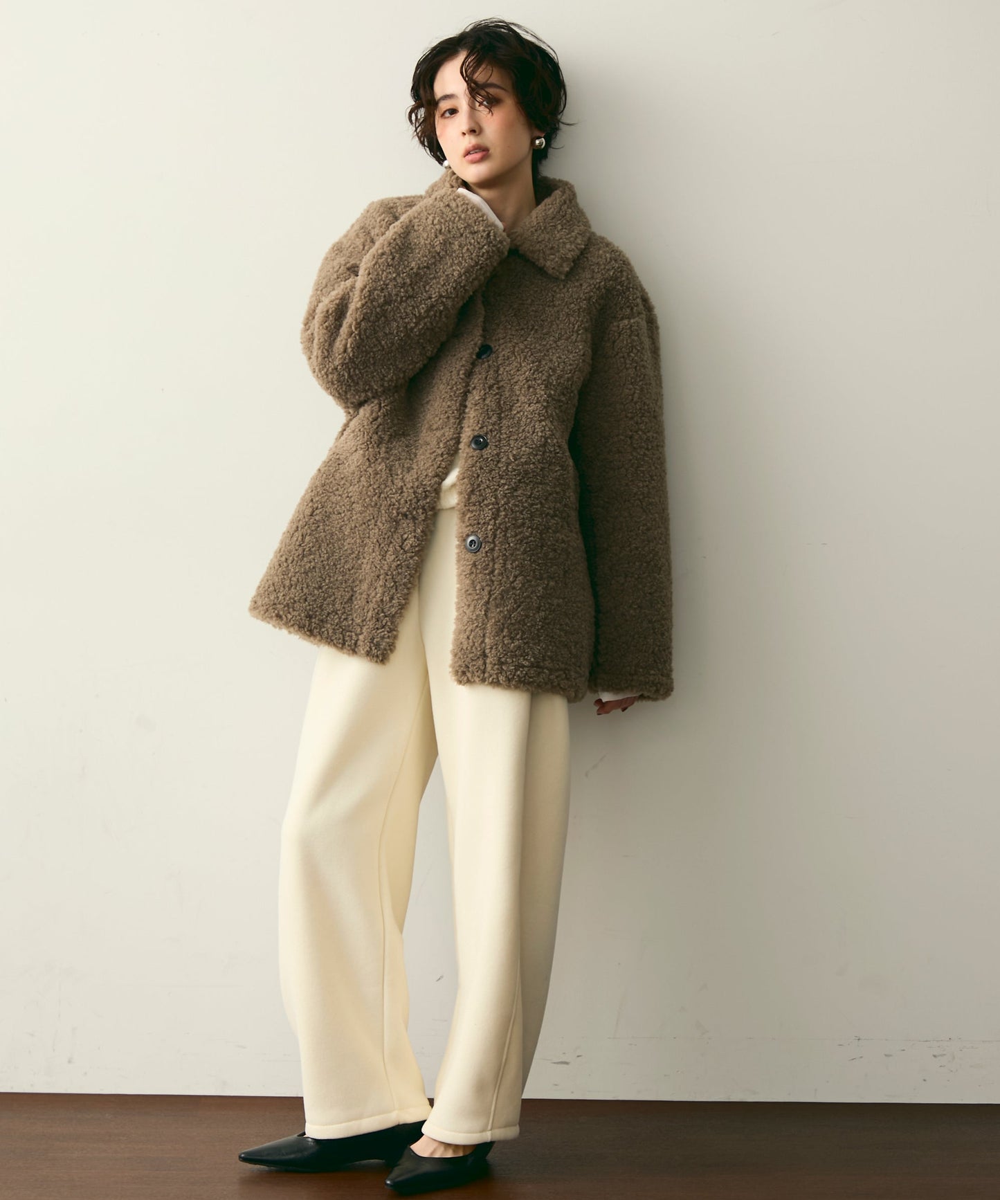 プードルボアステンカラーコート