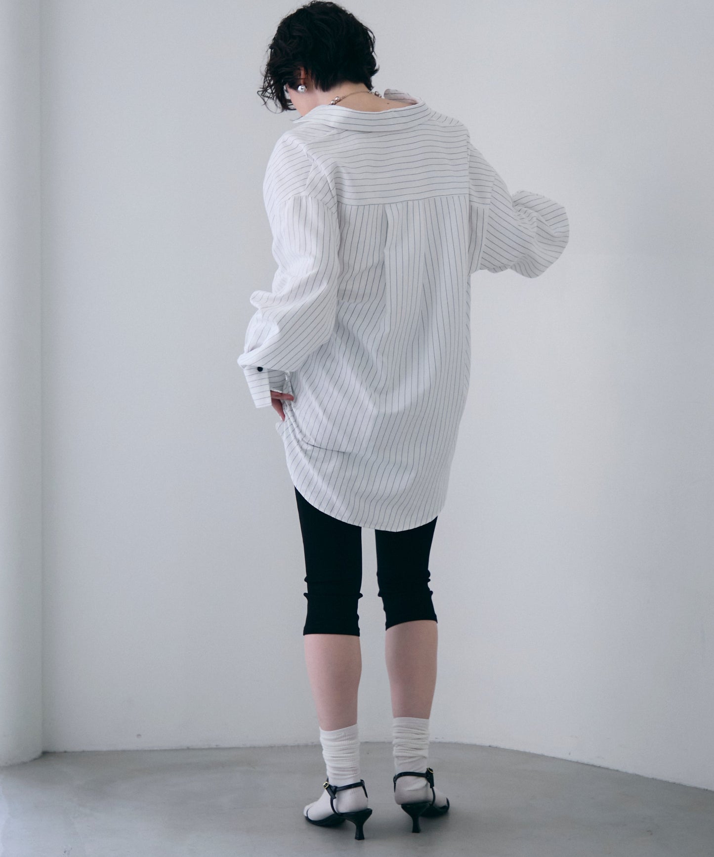 パウダースキンカシュクール2wayストライプシャツ