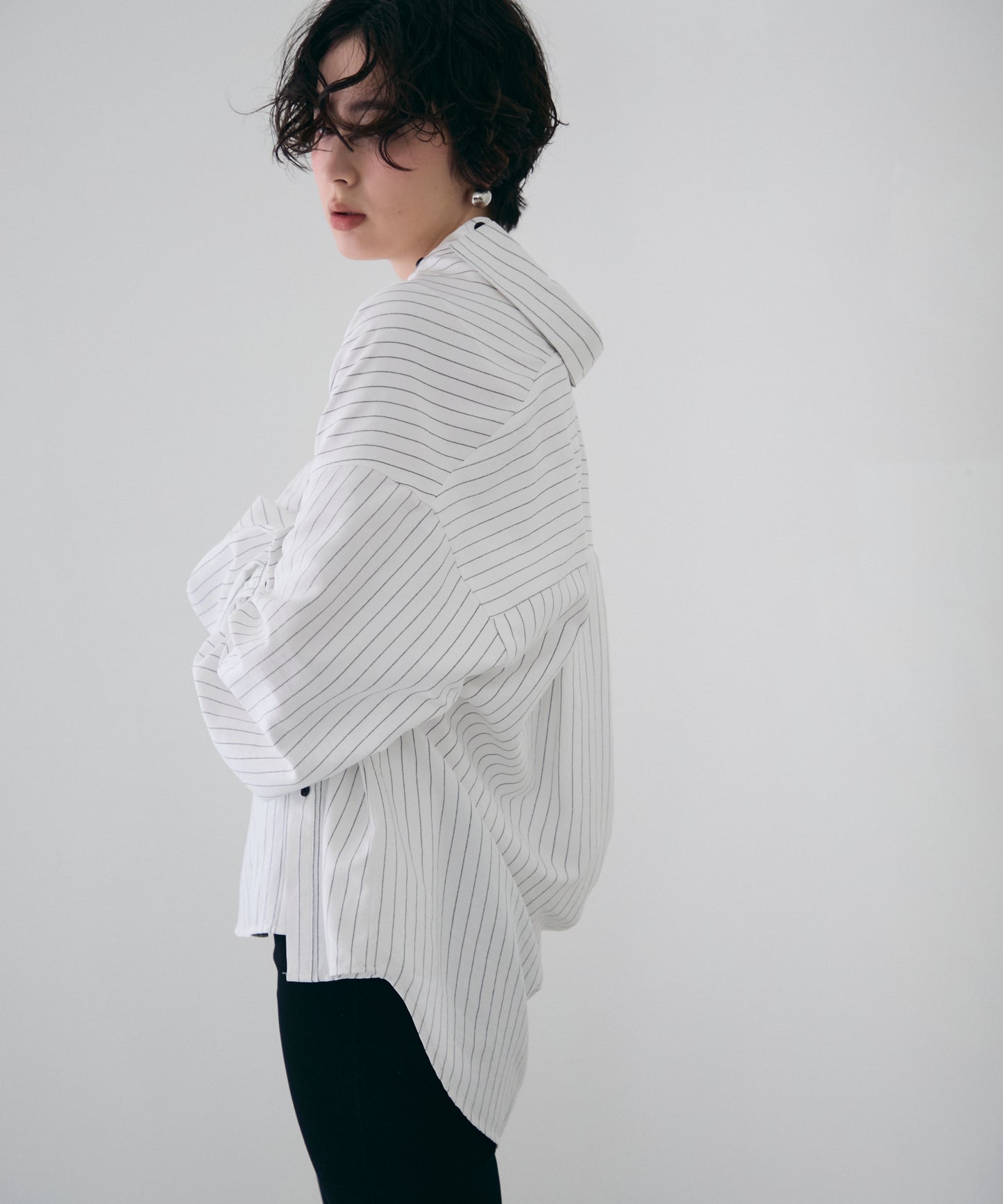 パウダースキンカシュクール2wayストライプシャツ