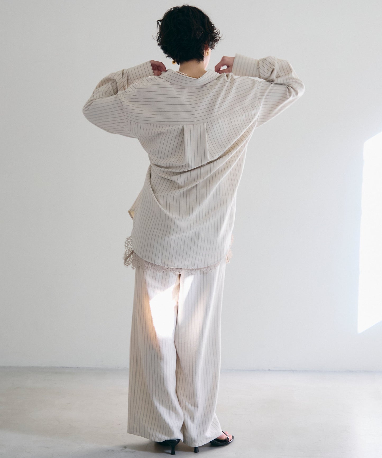 パウダースキンカシュクール2wayストライプシャツ