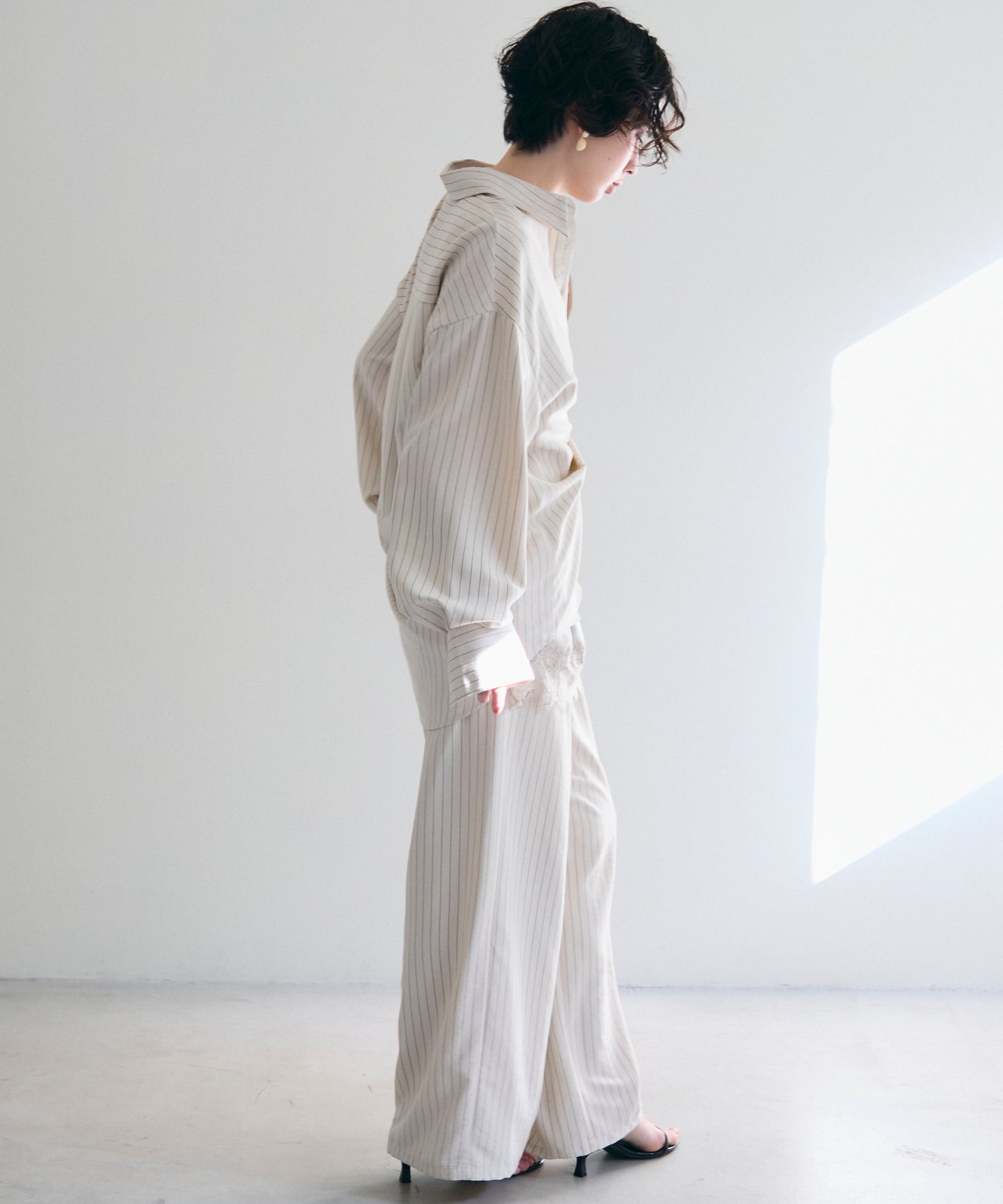 パウダースキンカシュクール2wayストライプシャツ