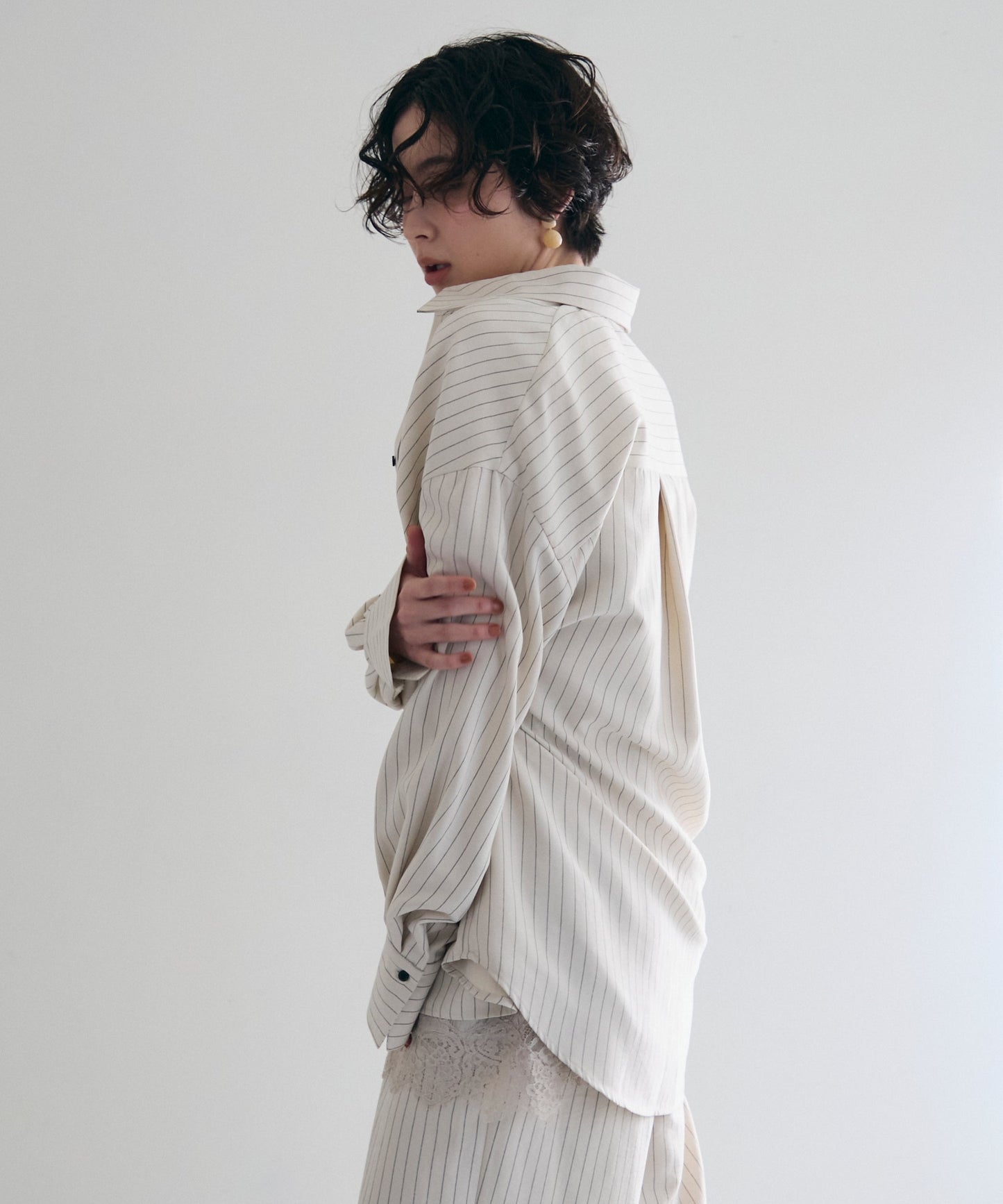 パウダースキンカシュクール2wayストライプシャツ