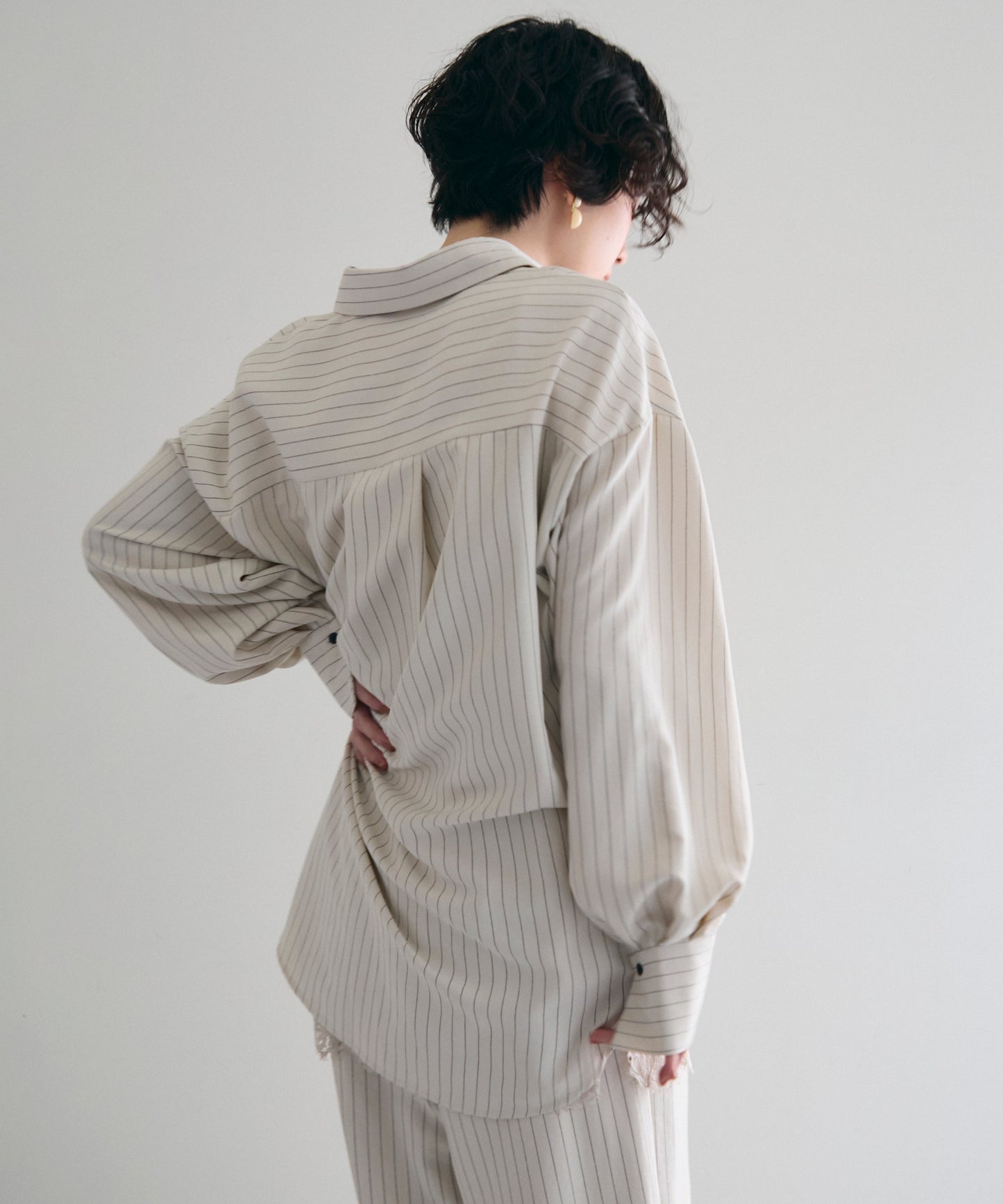 パウダースキンカシュクール2wayストライプシャツ