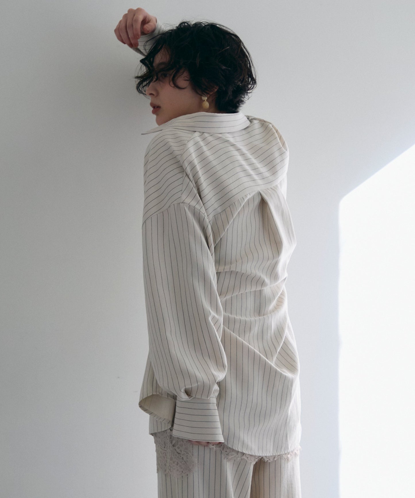 パウダースキンカシュクール2wayストライプシャツ