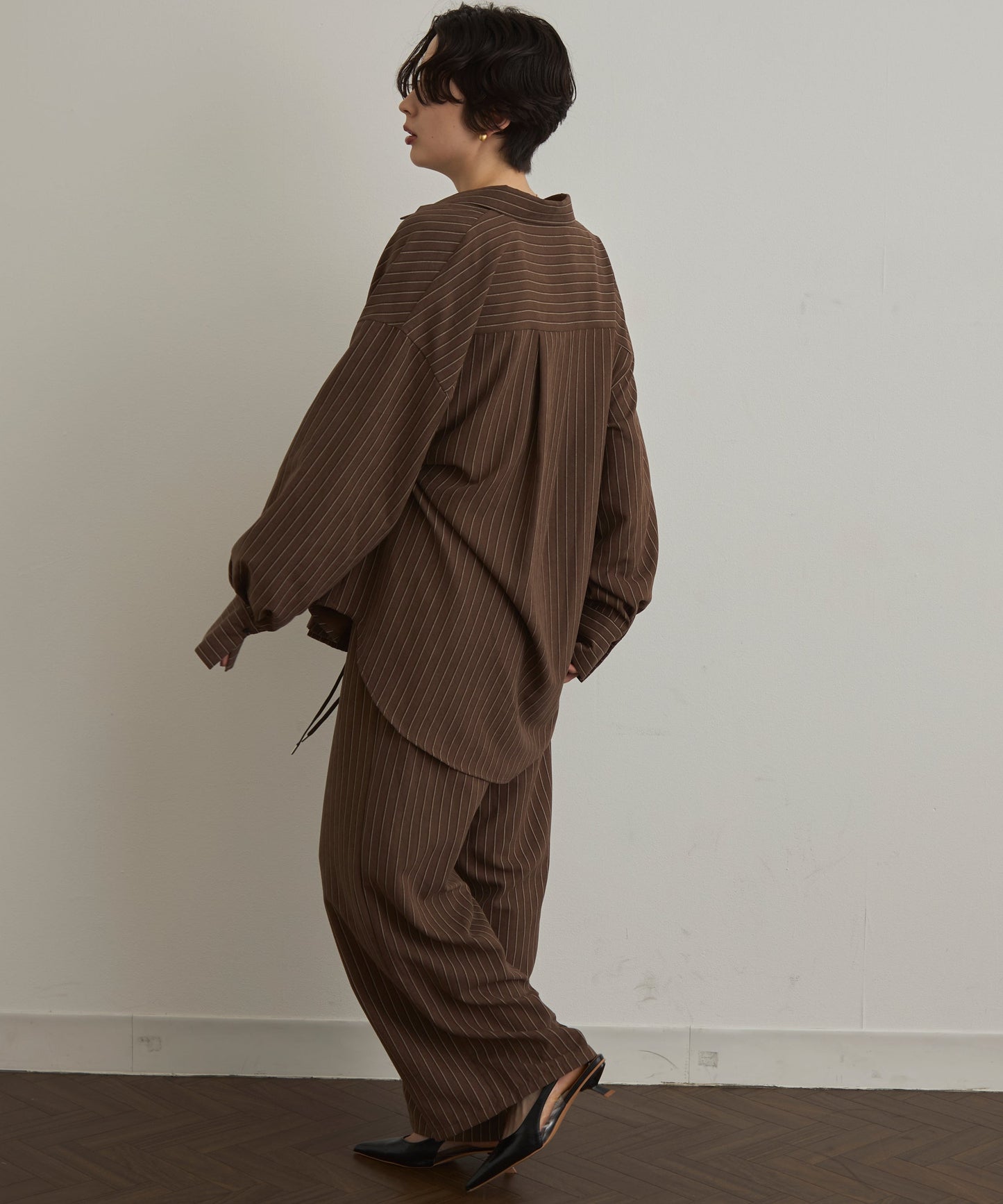 パウダースキンカシュクール2wayストライプシャツ