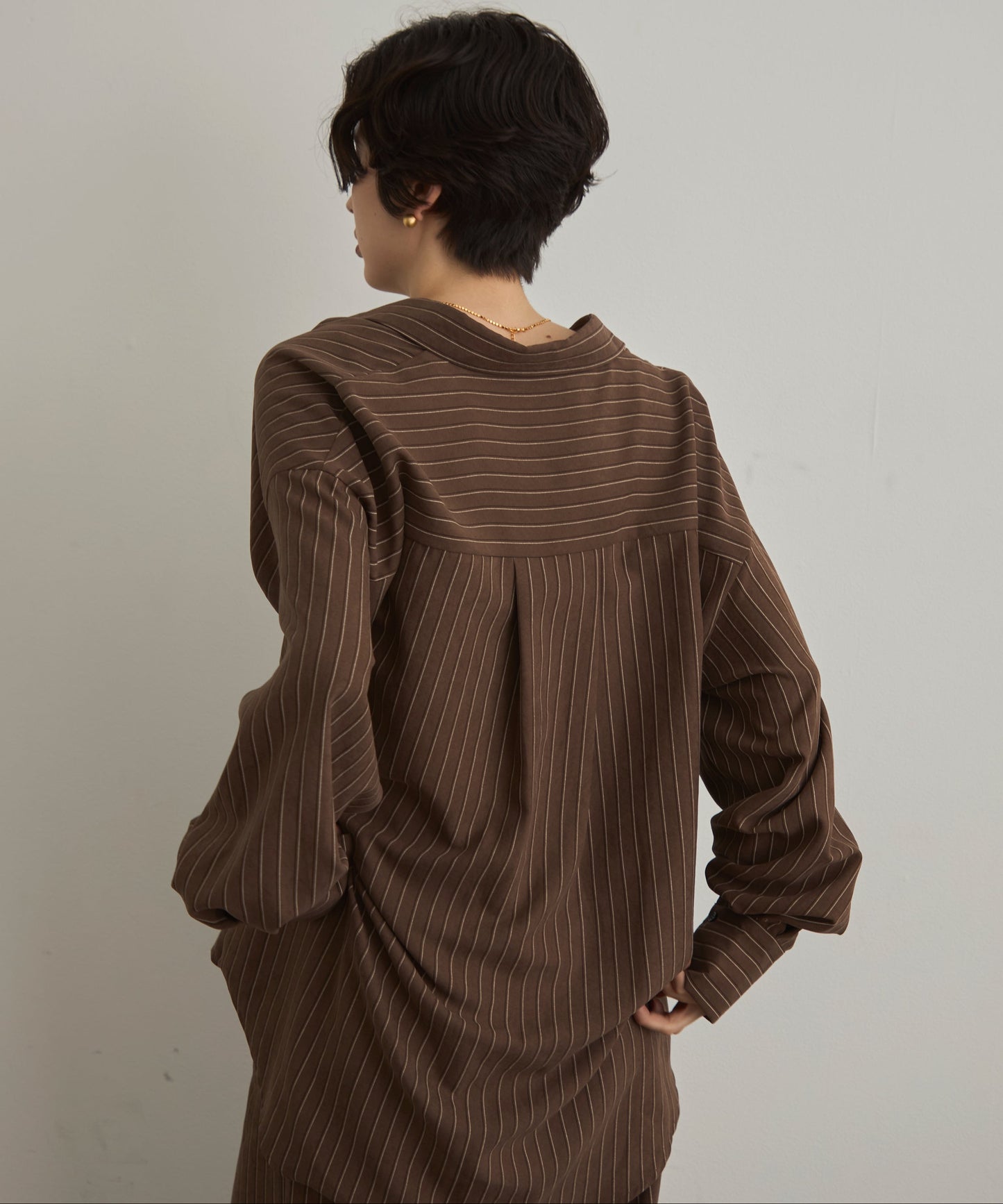 パウダースキンカシュクール2wayストライプシャツ