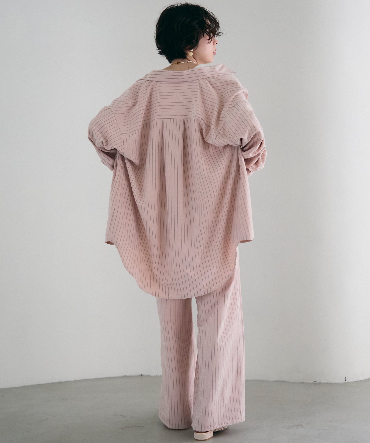 パウダースキンカシュクール2wayストライプシャツ