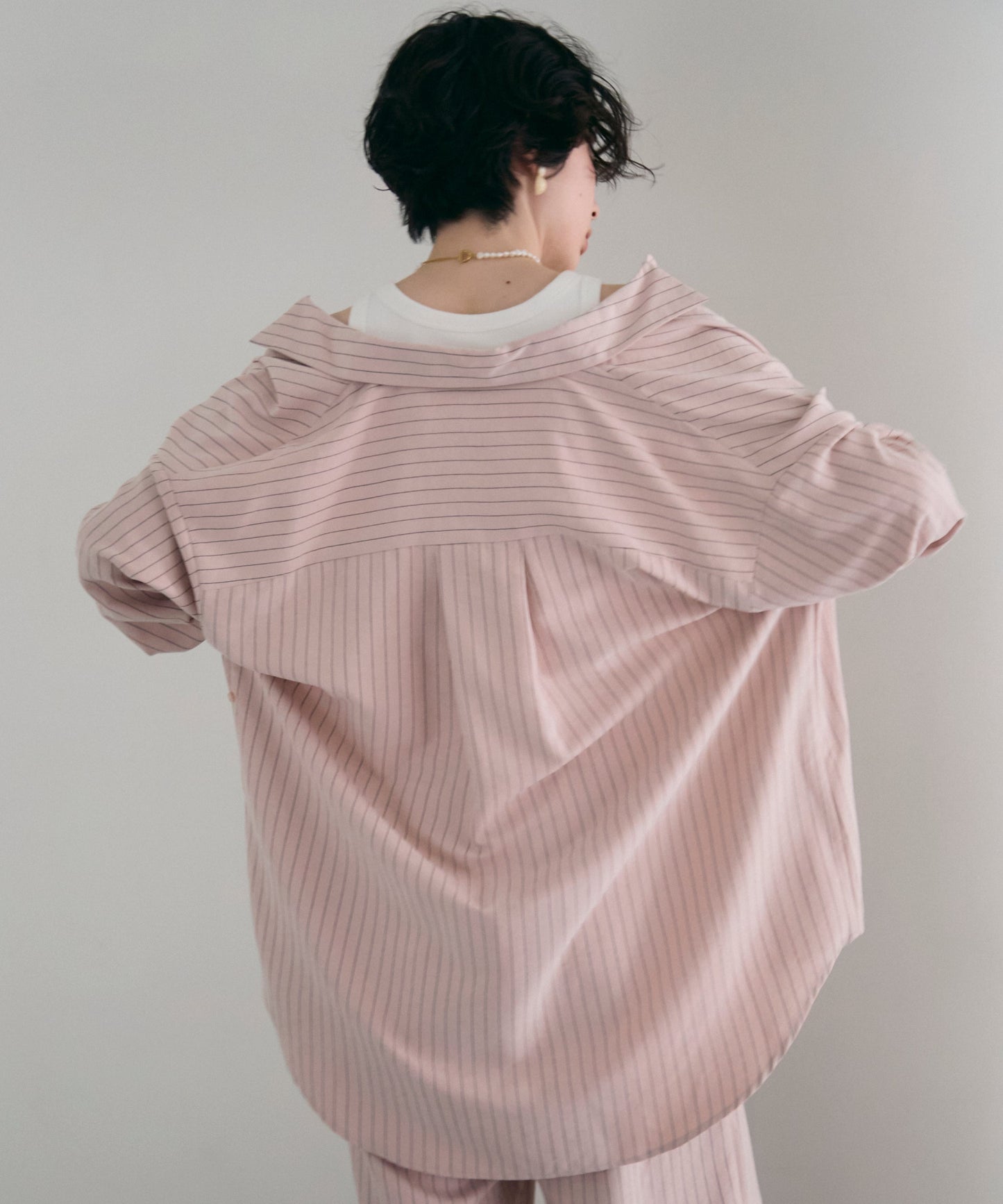 パウダースキンカシュクール2wayストライプシャツ