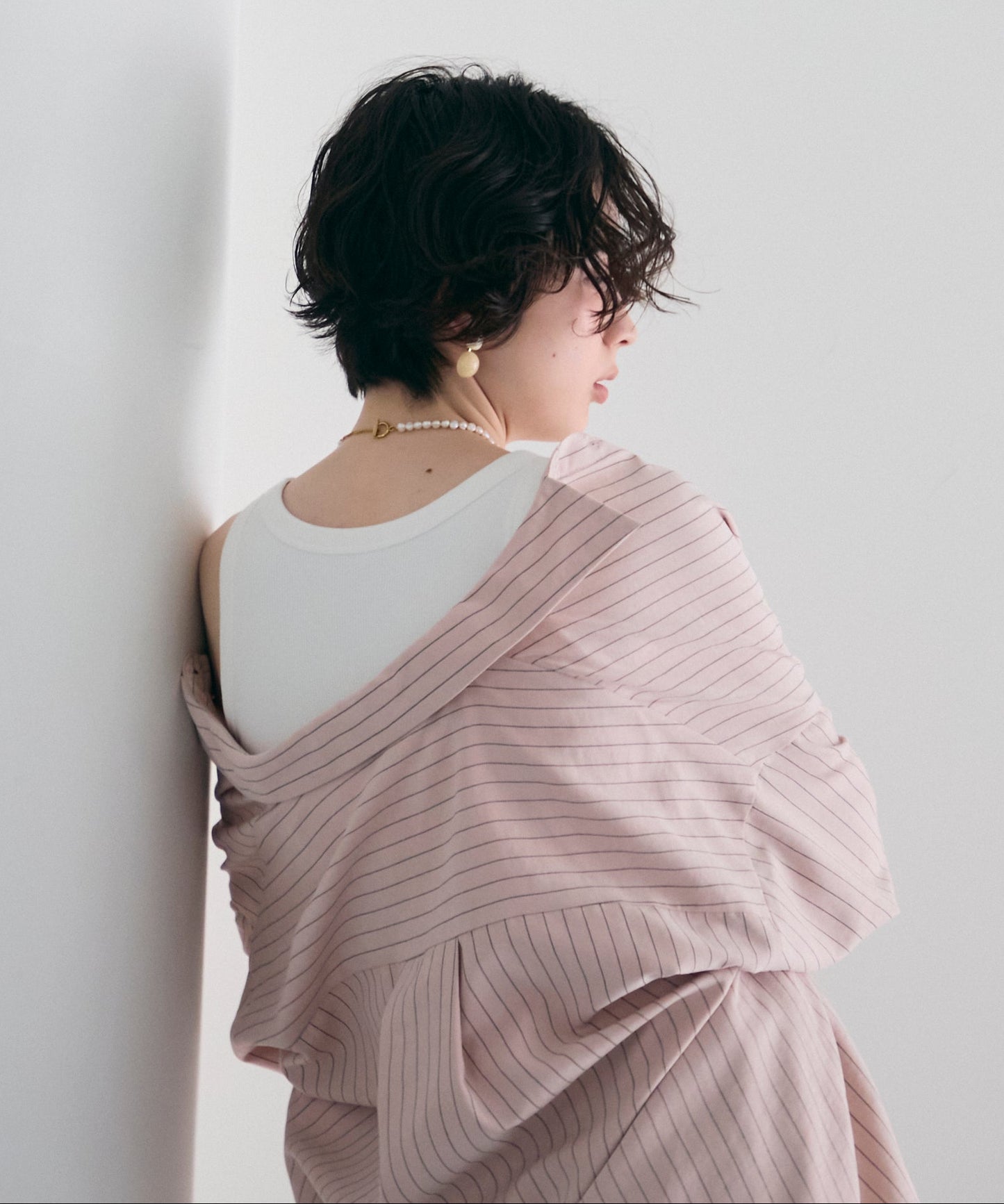 パウダースキンカシュクール2wayストライプシャツ