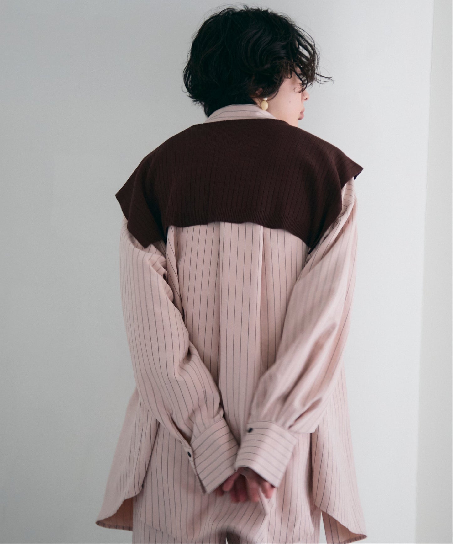 パウダースキンカシュクール2wayストライプシャツ