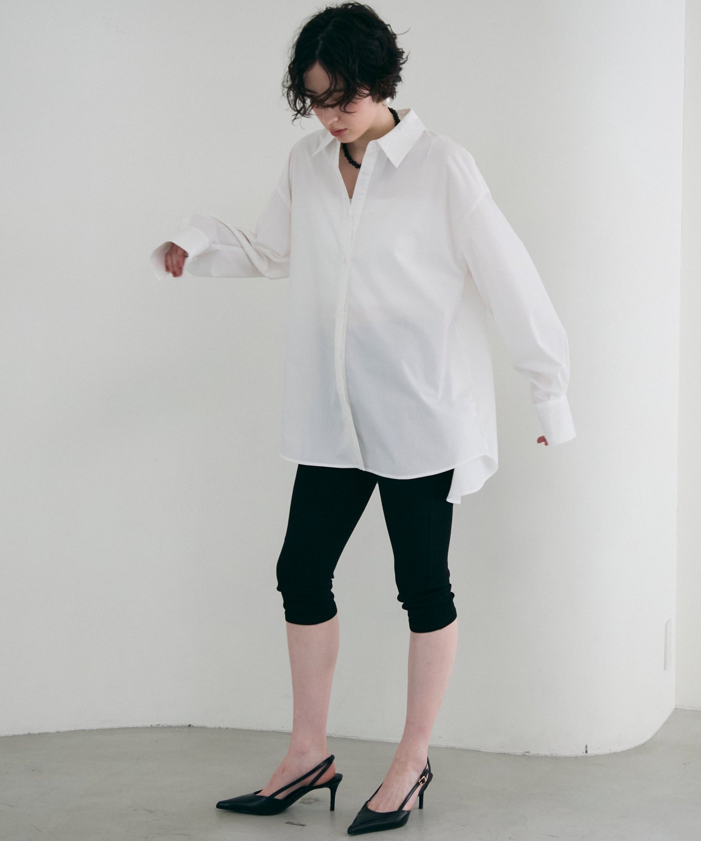 2wayベーシックルーズシャツ