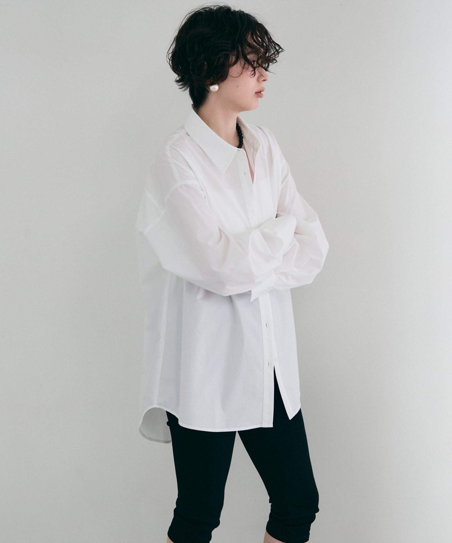 2wayベーシックルーズシャツ