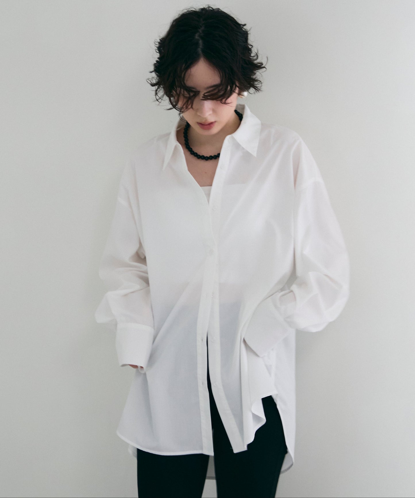 2wayベーシックルーズシャツ