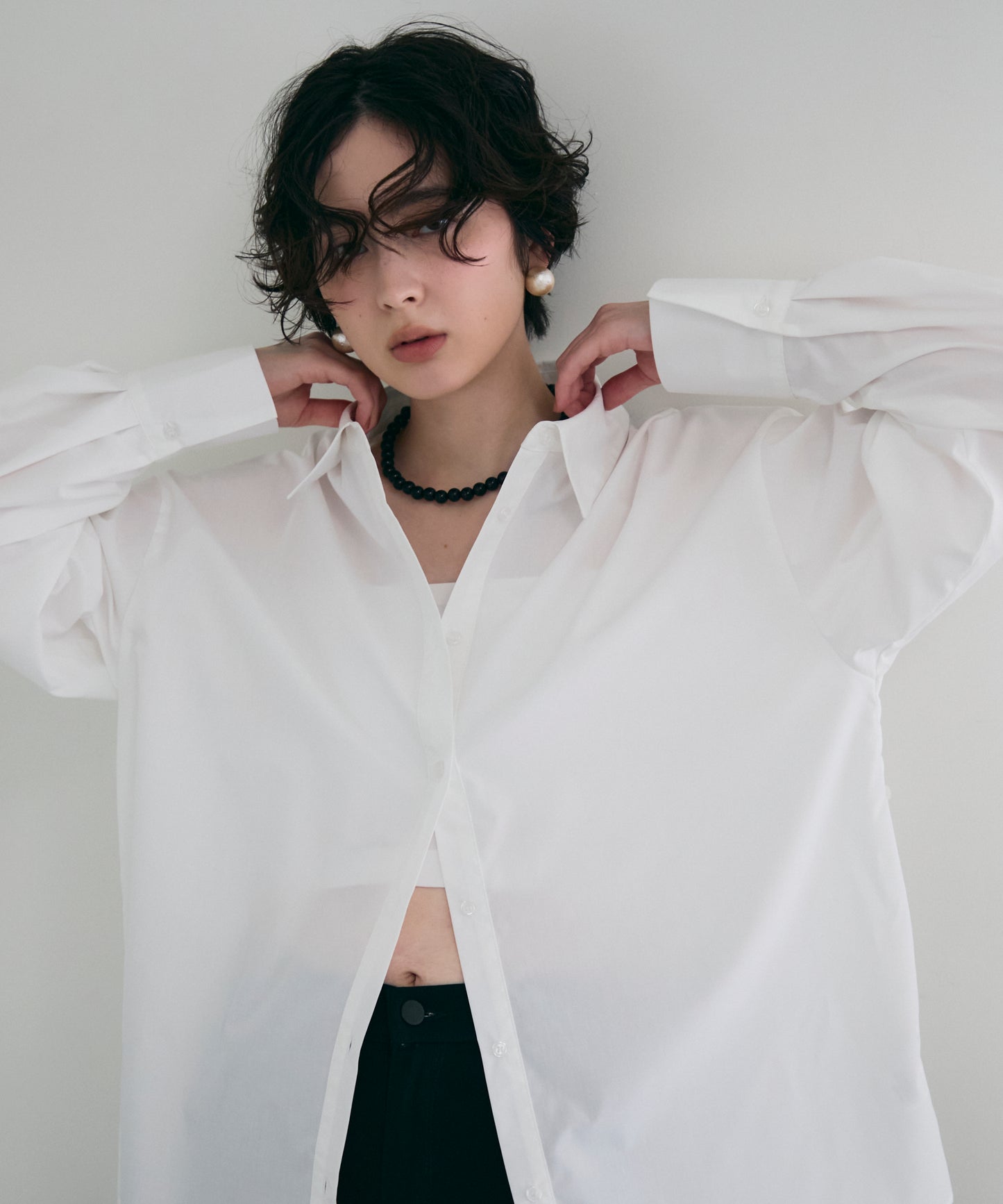 2wayベーシックルーズシャツ