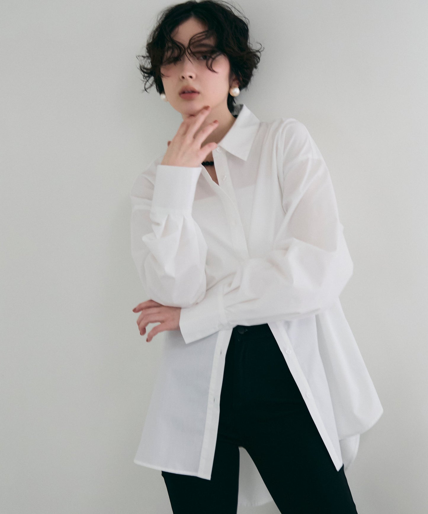 2wayベーシックルーズシャツ