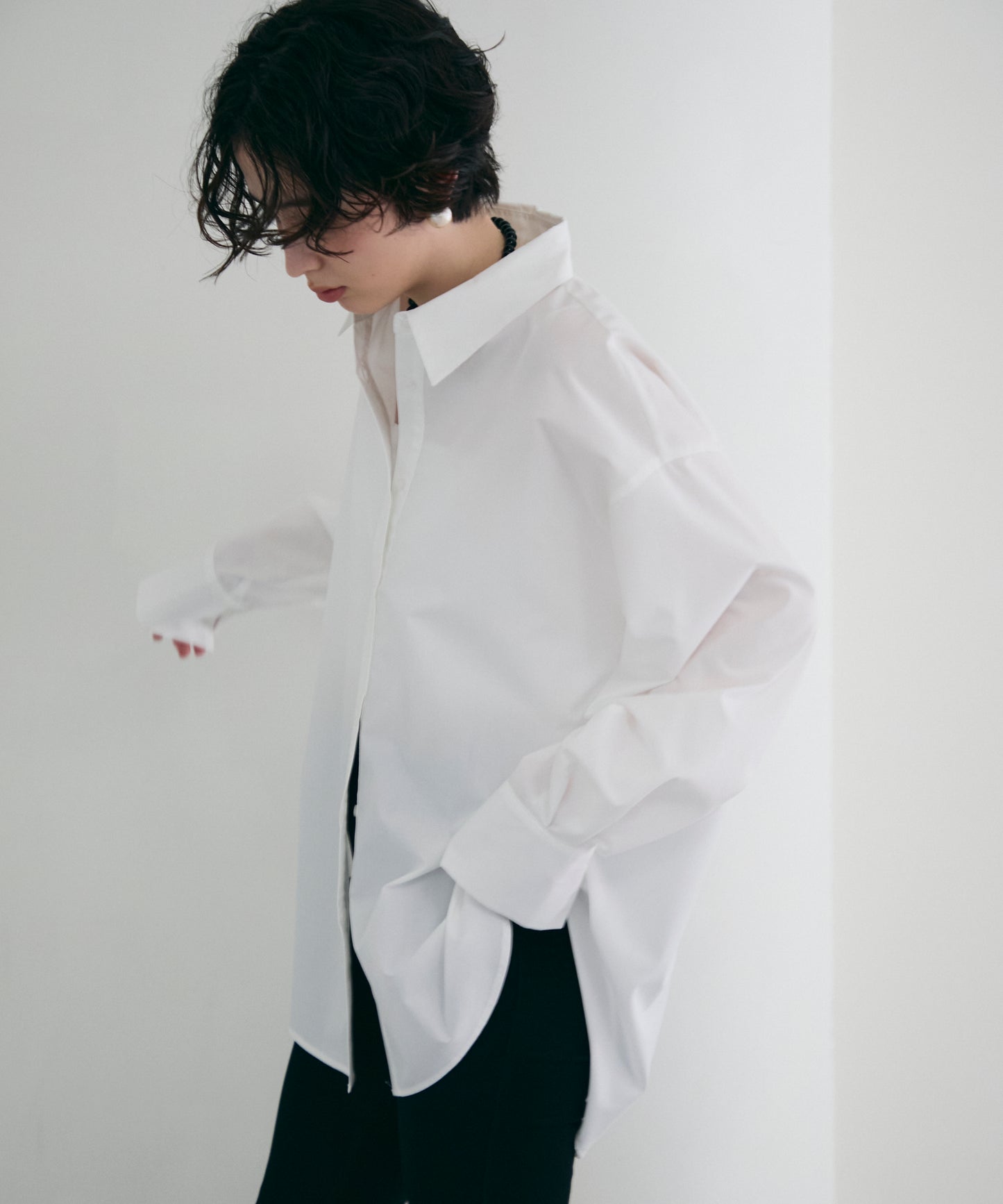 2wayベーシックルーズシャツ