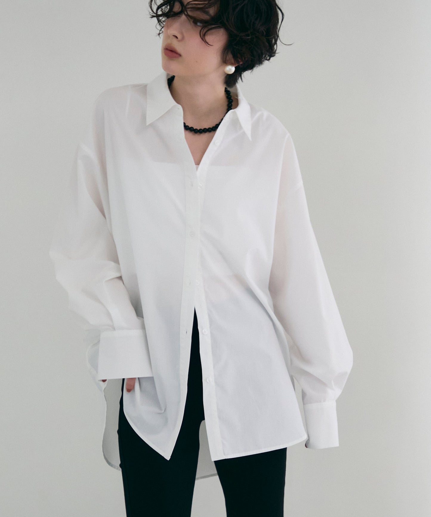 2wayベーシックルーズシャツ