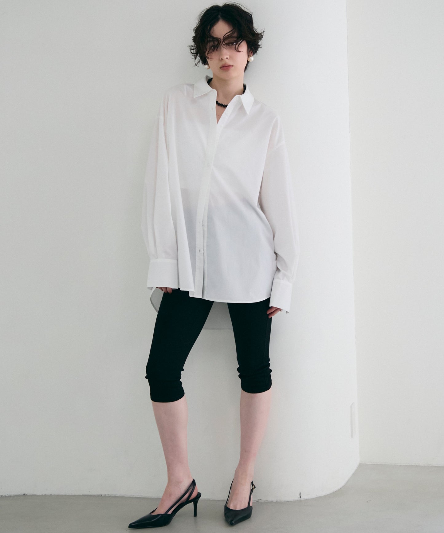 2wayベーシックルーズシャツ