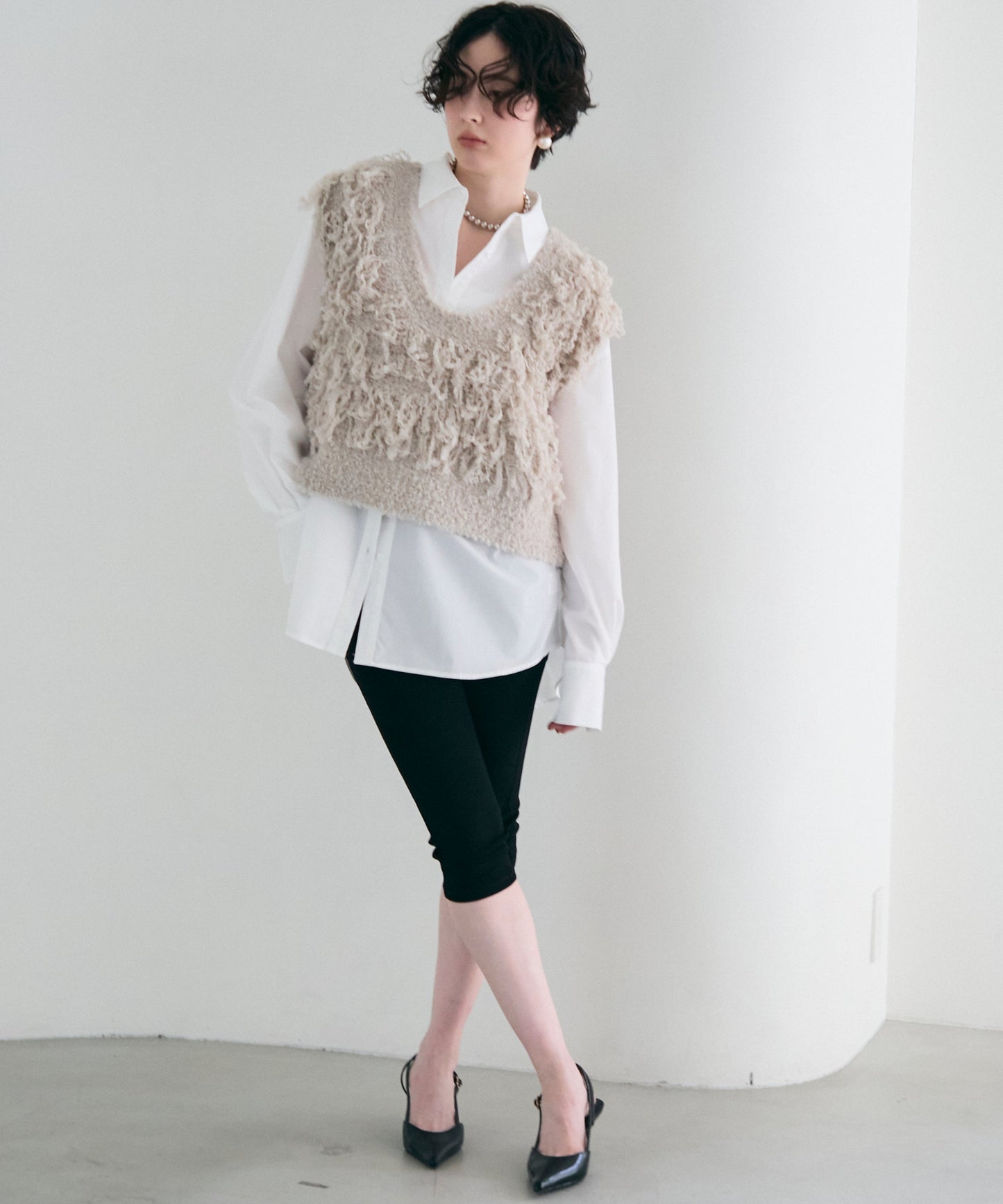 2wayベーシックルーズシャツ