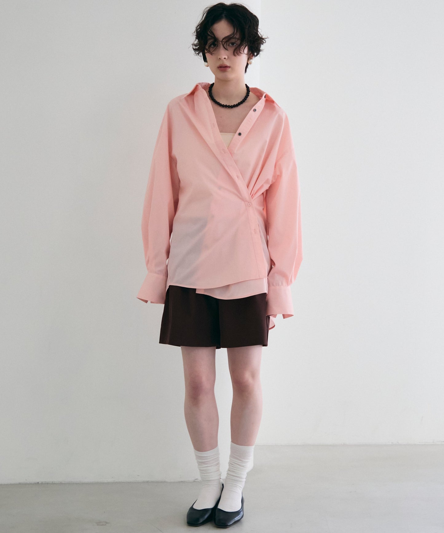 2wayベーシックルーズシャツ