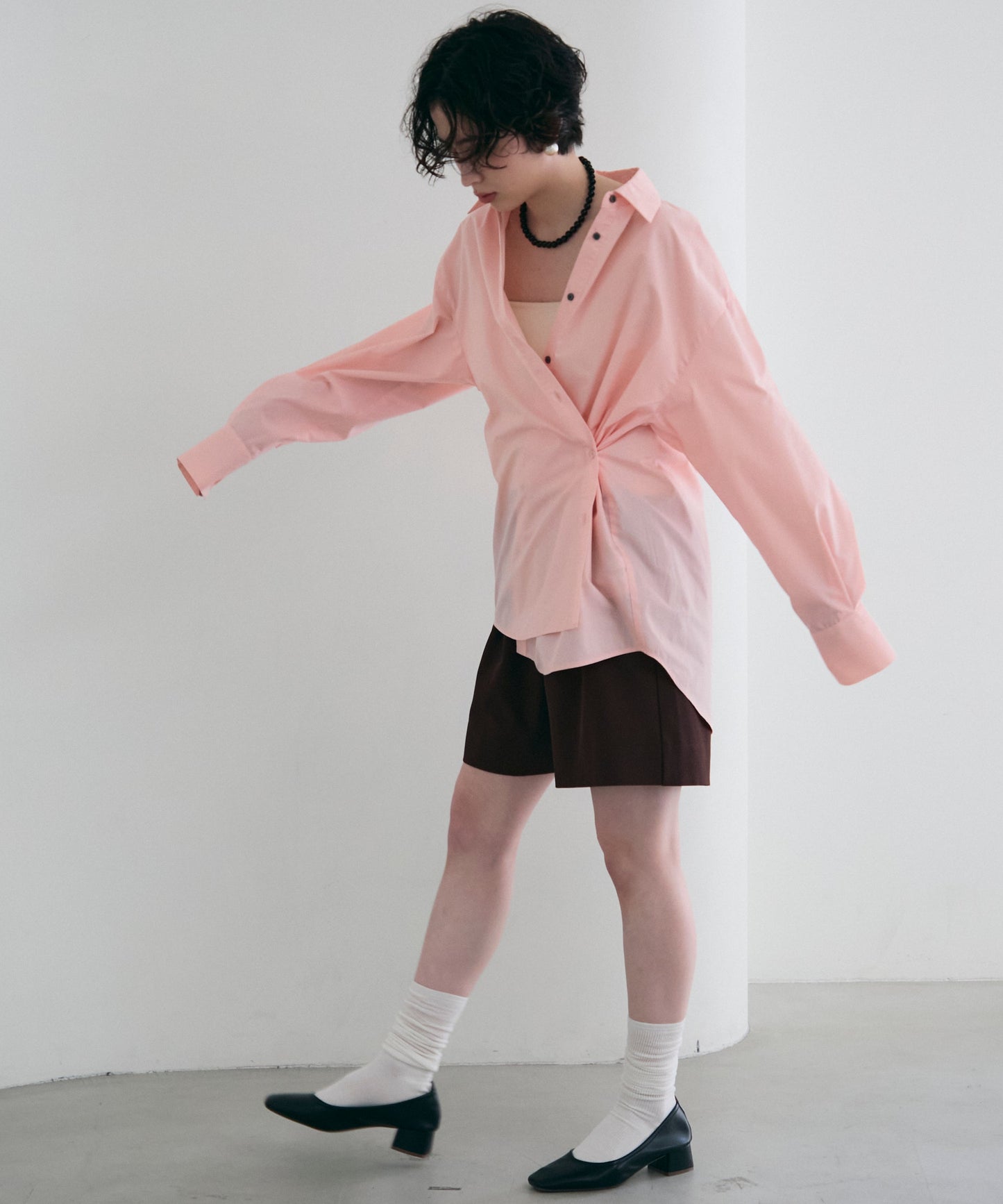 2wayベーシックルーズシャツ