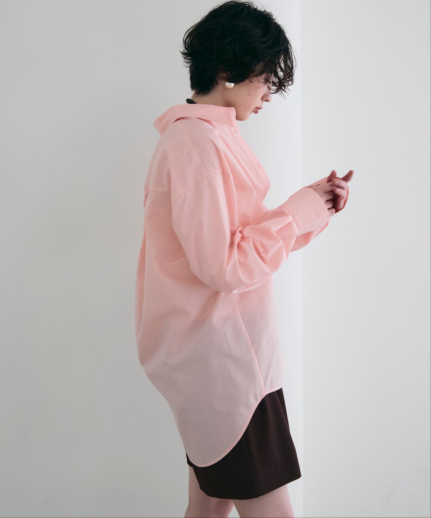 2wayベーシックルーズシャツ