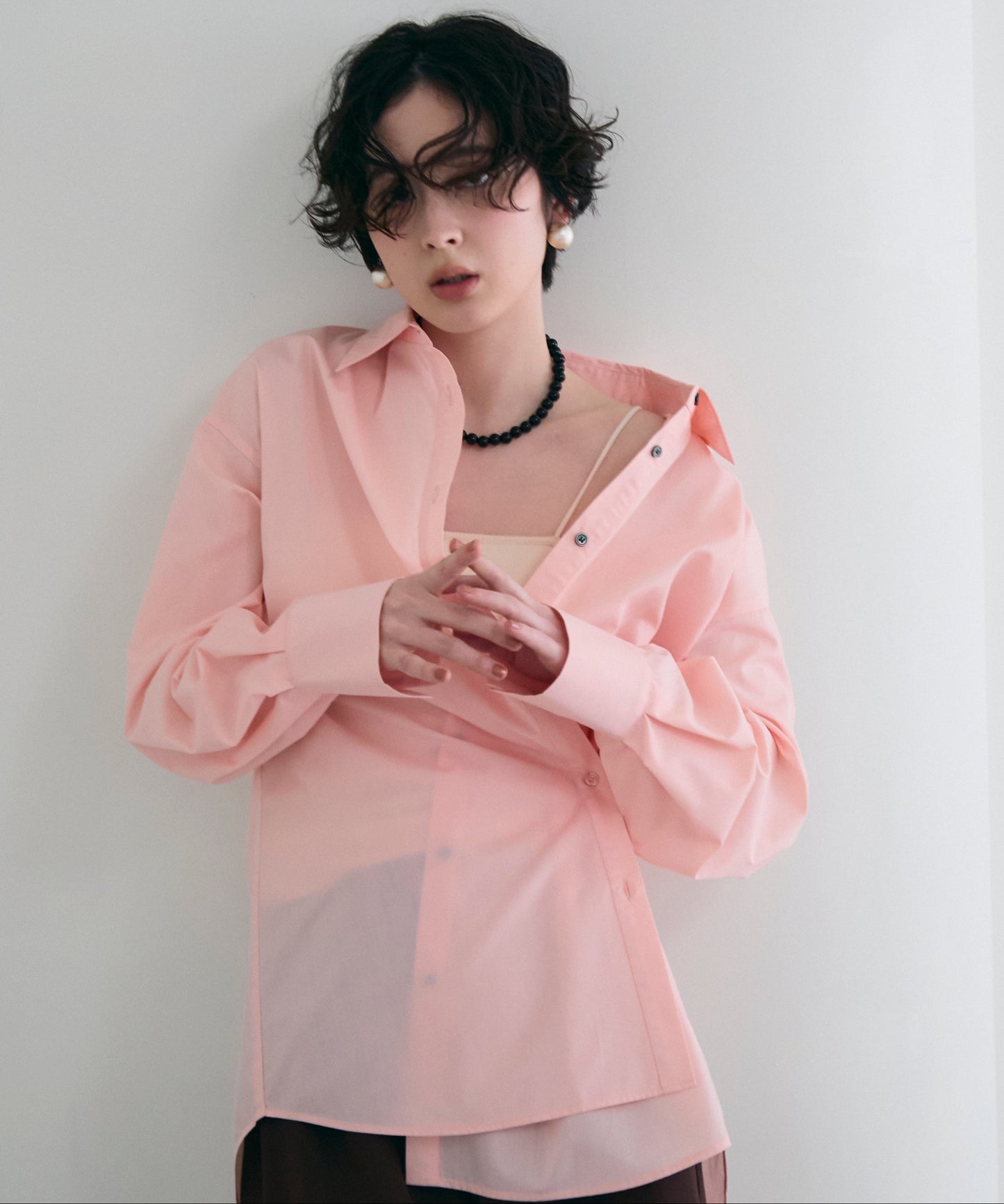 2wayベーシックルーズシャツ