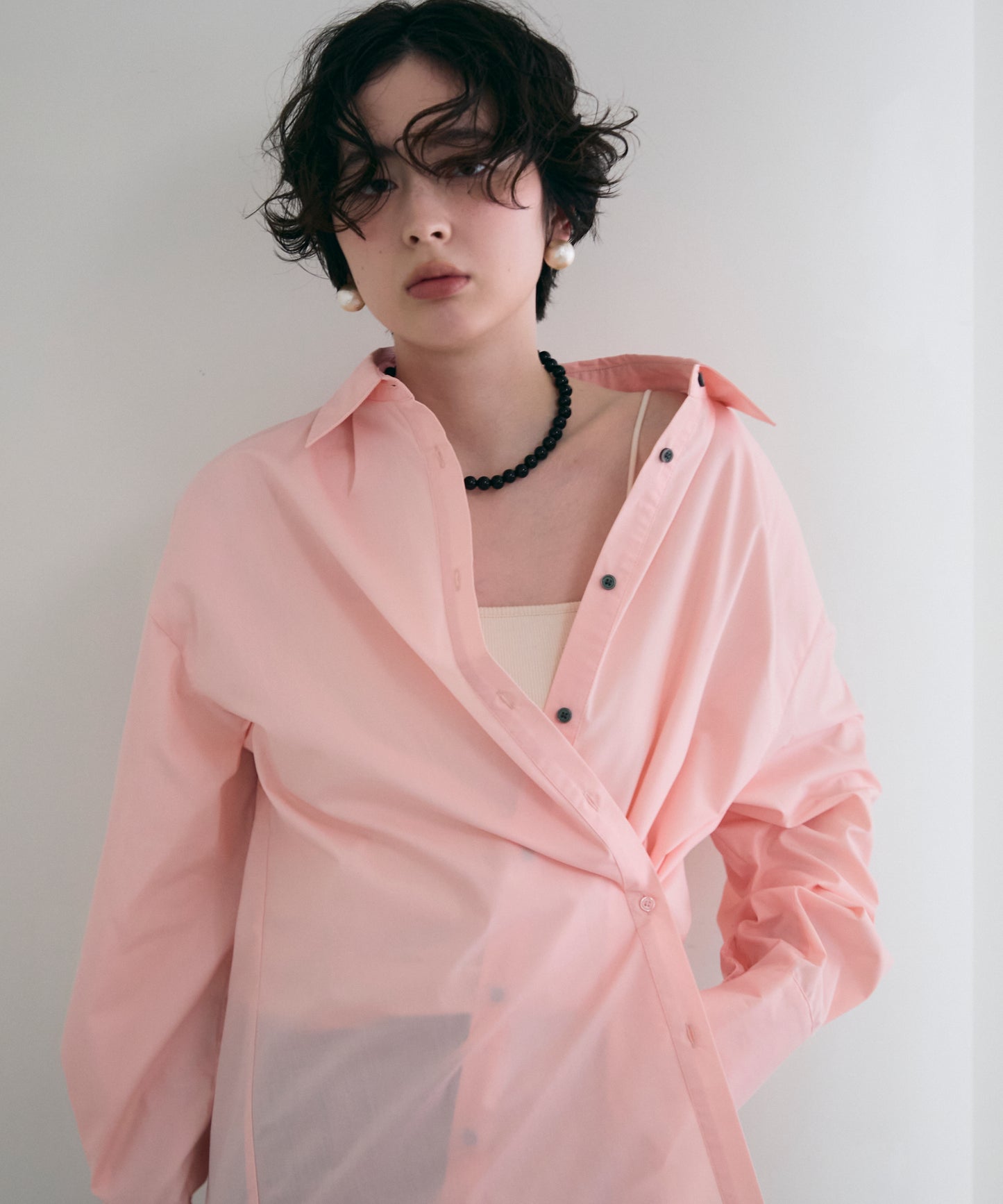 2wayベーシックルーズシャツ