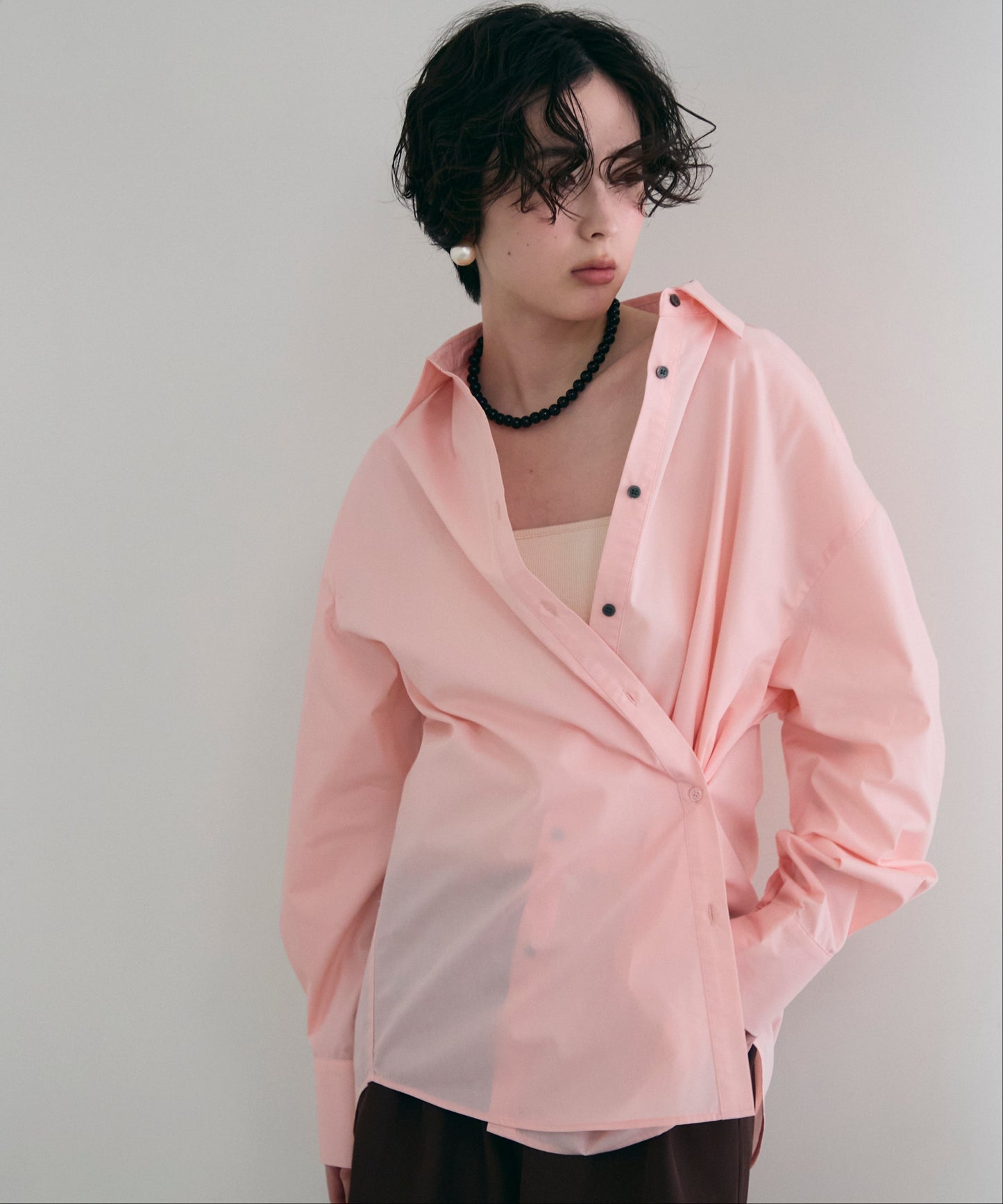 2wayベーシックルーズシャツ