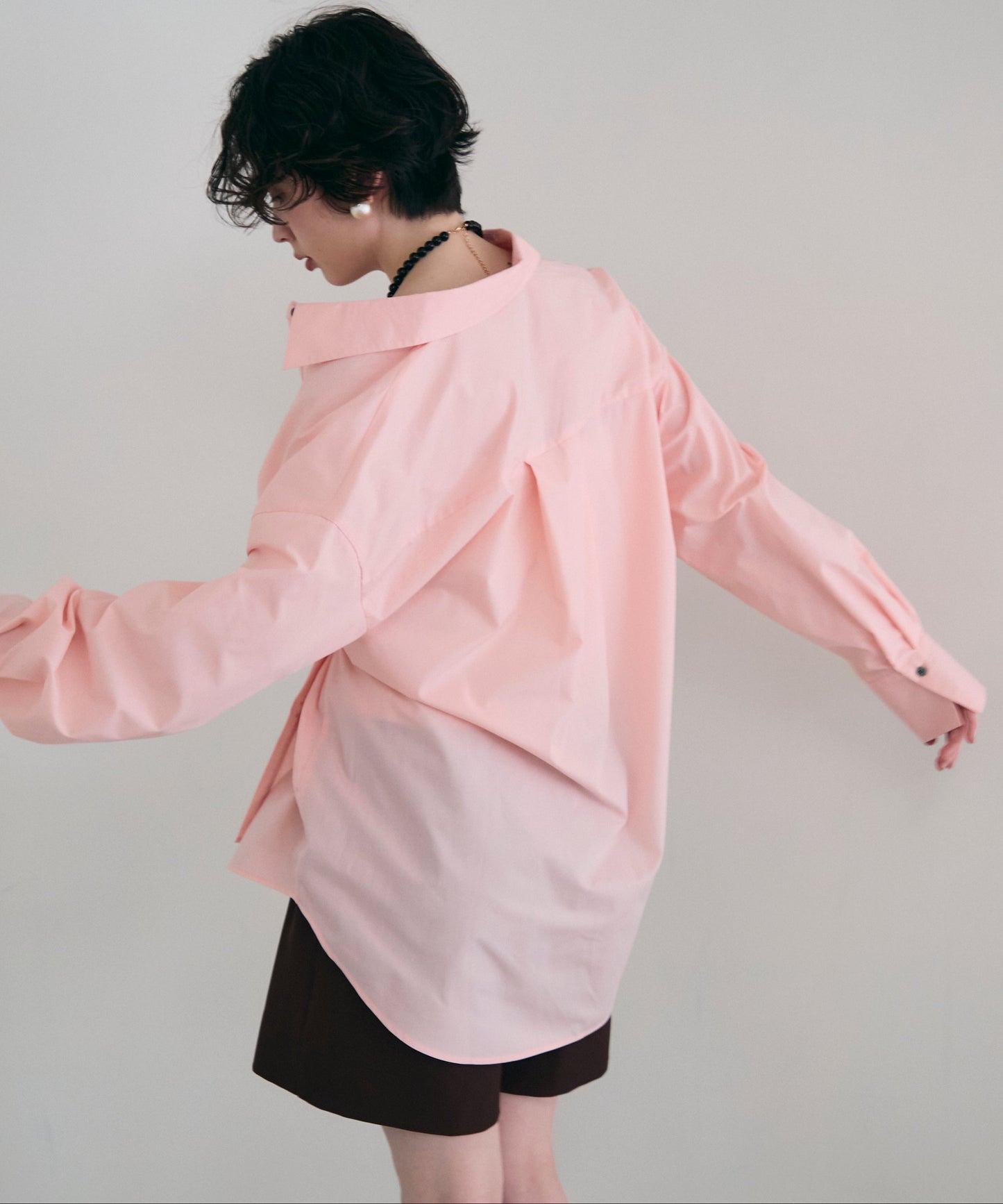 2wayベーシックルーズシャツ