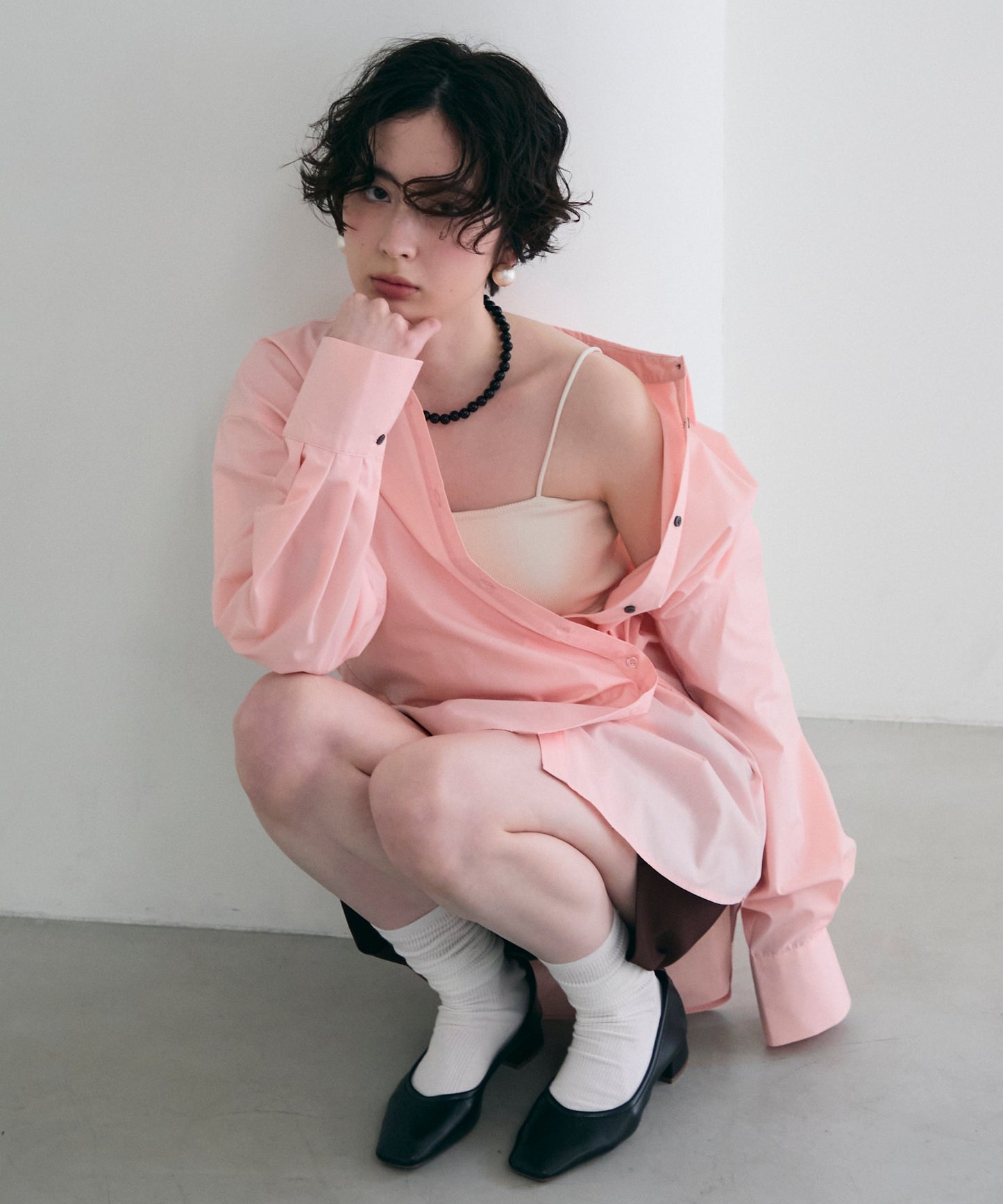 2wayベーシックルーズシャツ