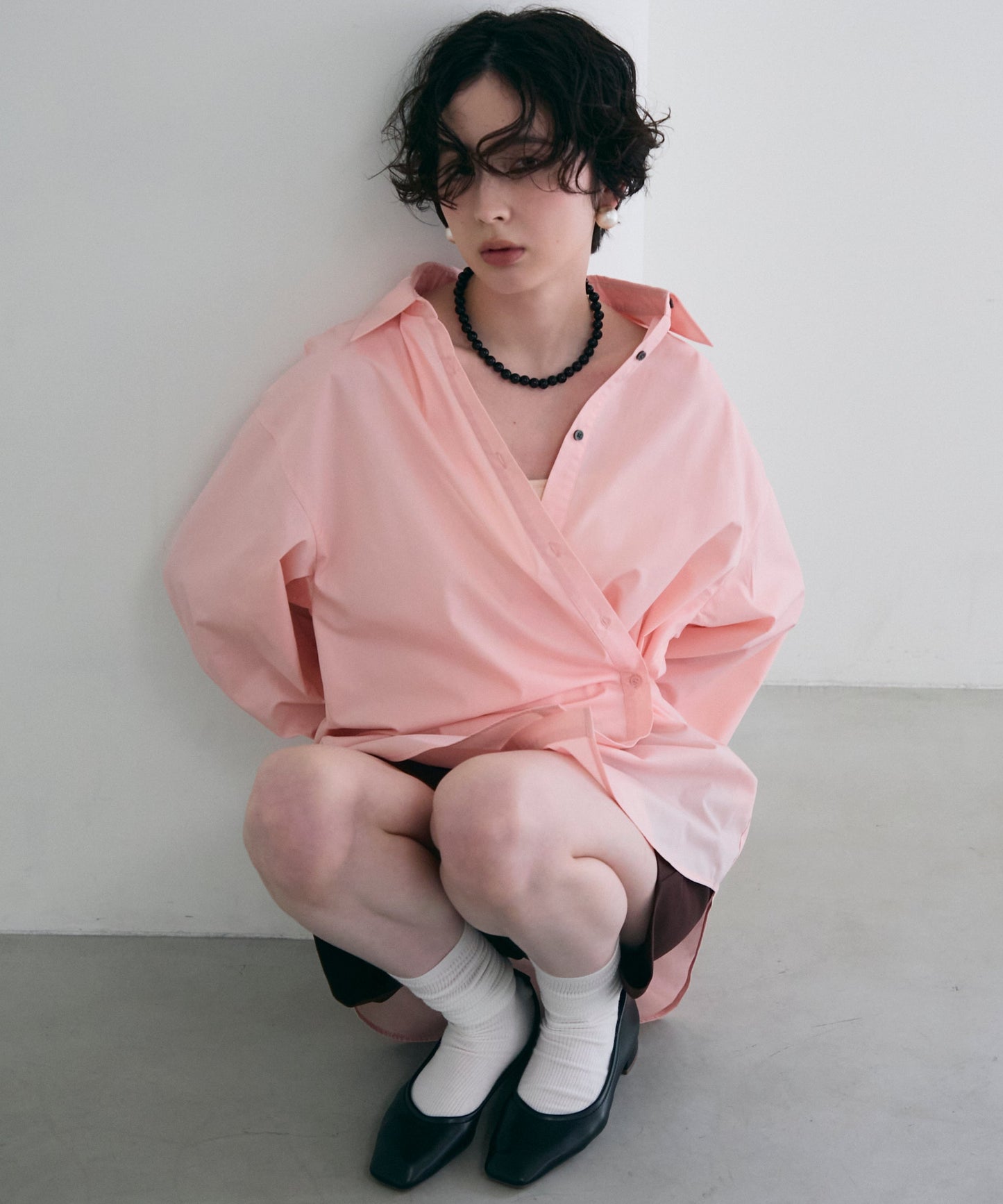 2wayベーシックルーズシャツ